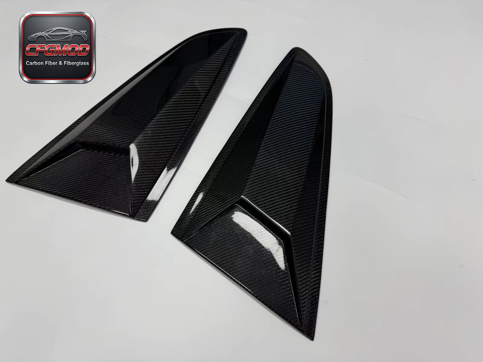 Carbon Fiber R Design Rear Side Window Louver Shutter Cover for Ford Mustang 2015-2023 Accessories — 7