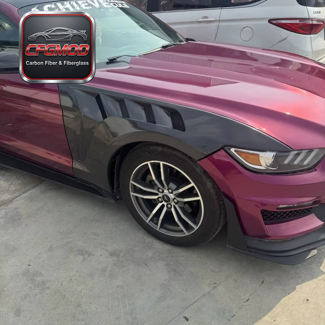 Dry Carbon Fiber GTD Design Front Wing Fender Flares for Ford Mustang 2015-2022 Modification Accessories — 1