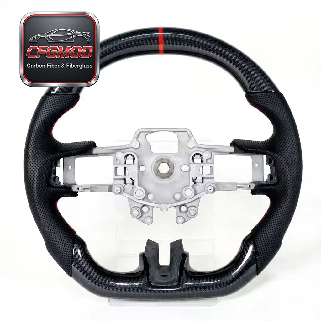 For Mustang Modification Upgrade Racing Sports Flat-Bottom Car Steering Wheel Assembly for OLIVER — 2