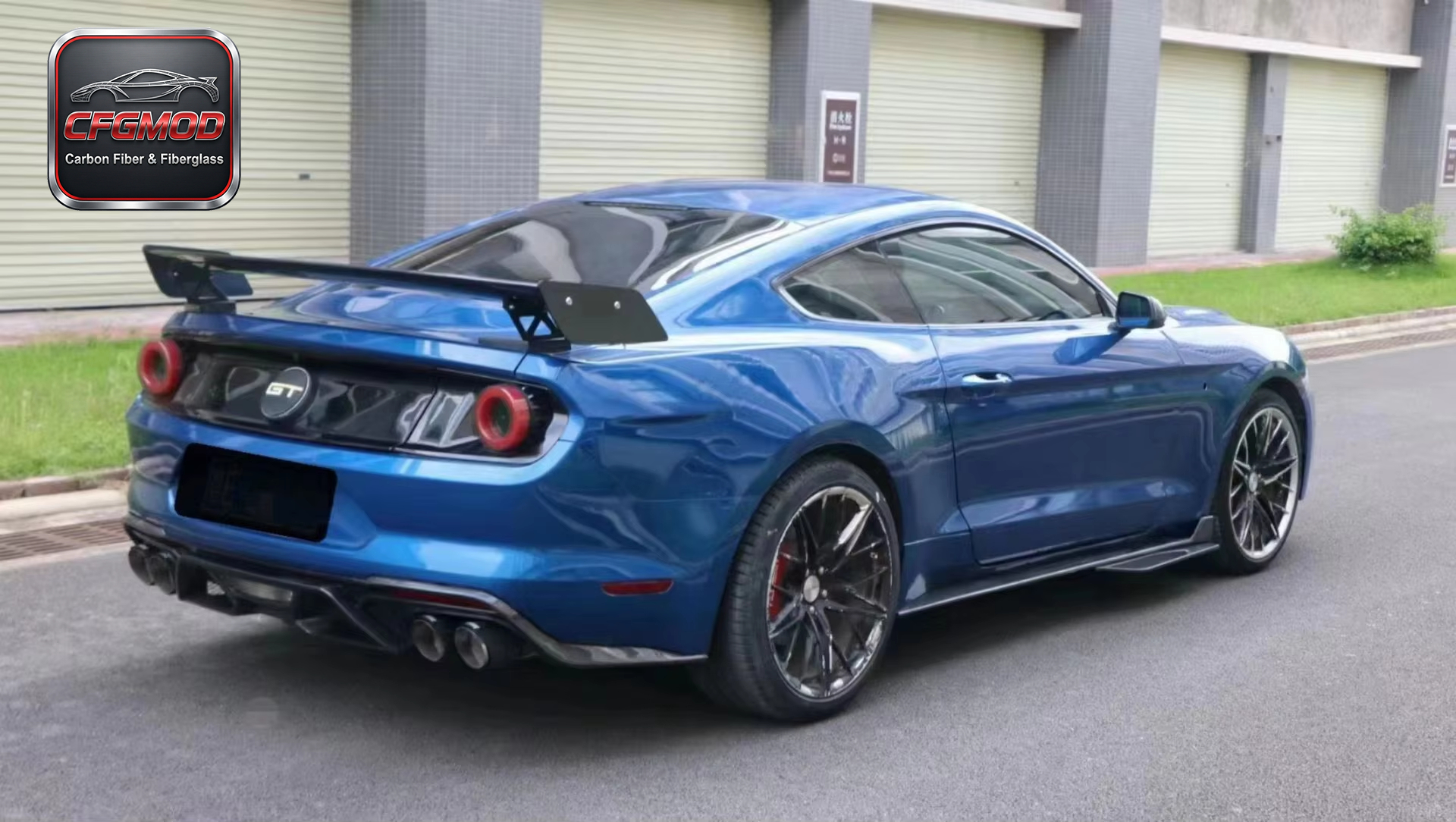 GT500 Style Carbon Fiber L-Bracket Rear Trunk Spoiler Wing for 2015-2023 Ford Mustang Tuning Parts — 2