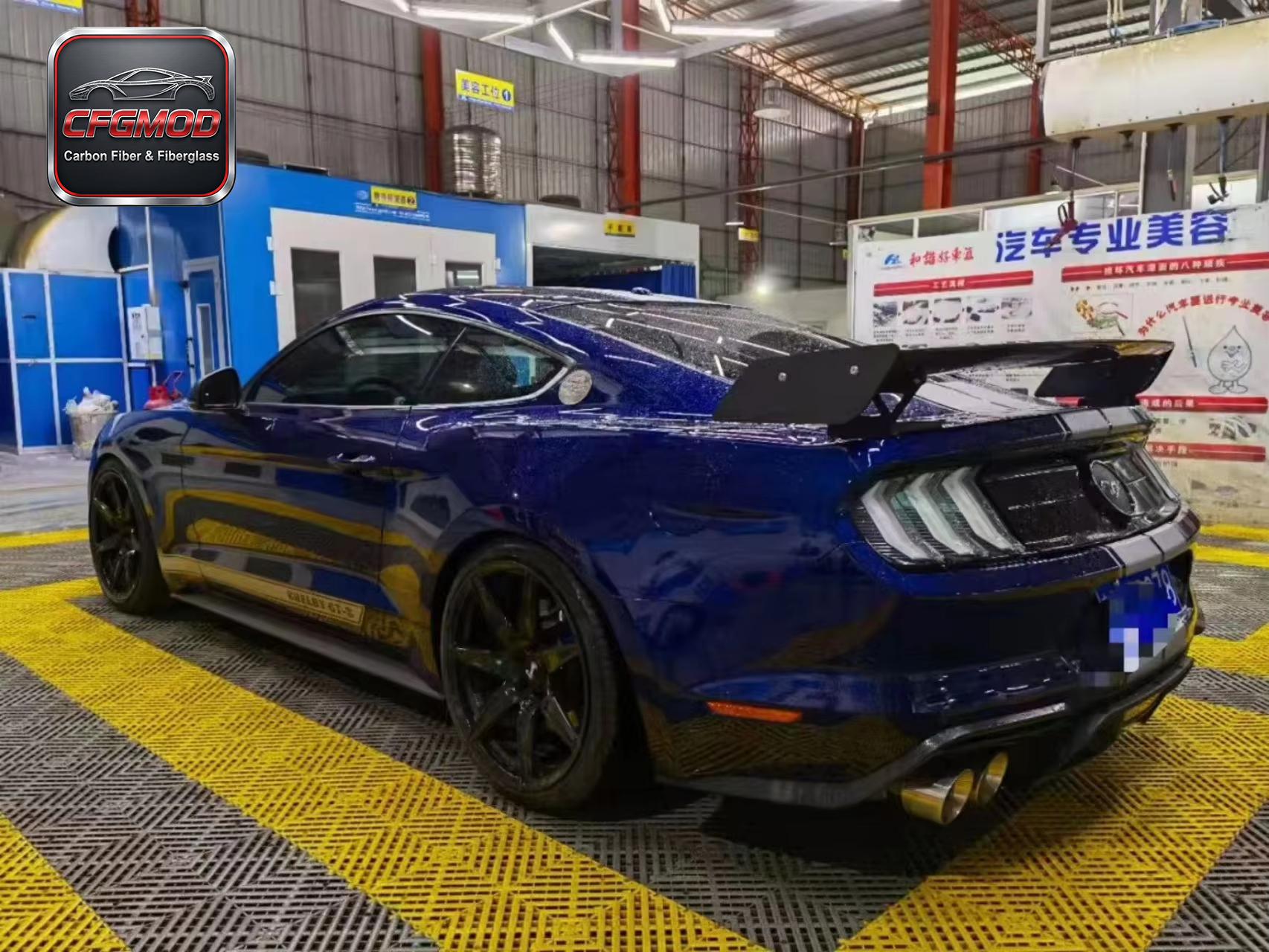 GT500 Style Carbon Fiber L-Bracket Rear Trunk Spoiler Wing for 2015-2023 Ford Mustang Tuning Parts — 3