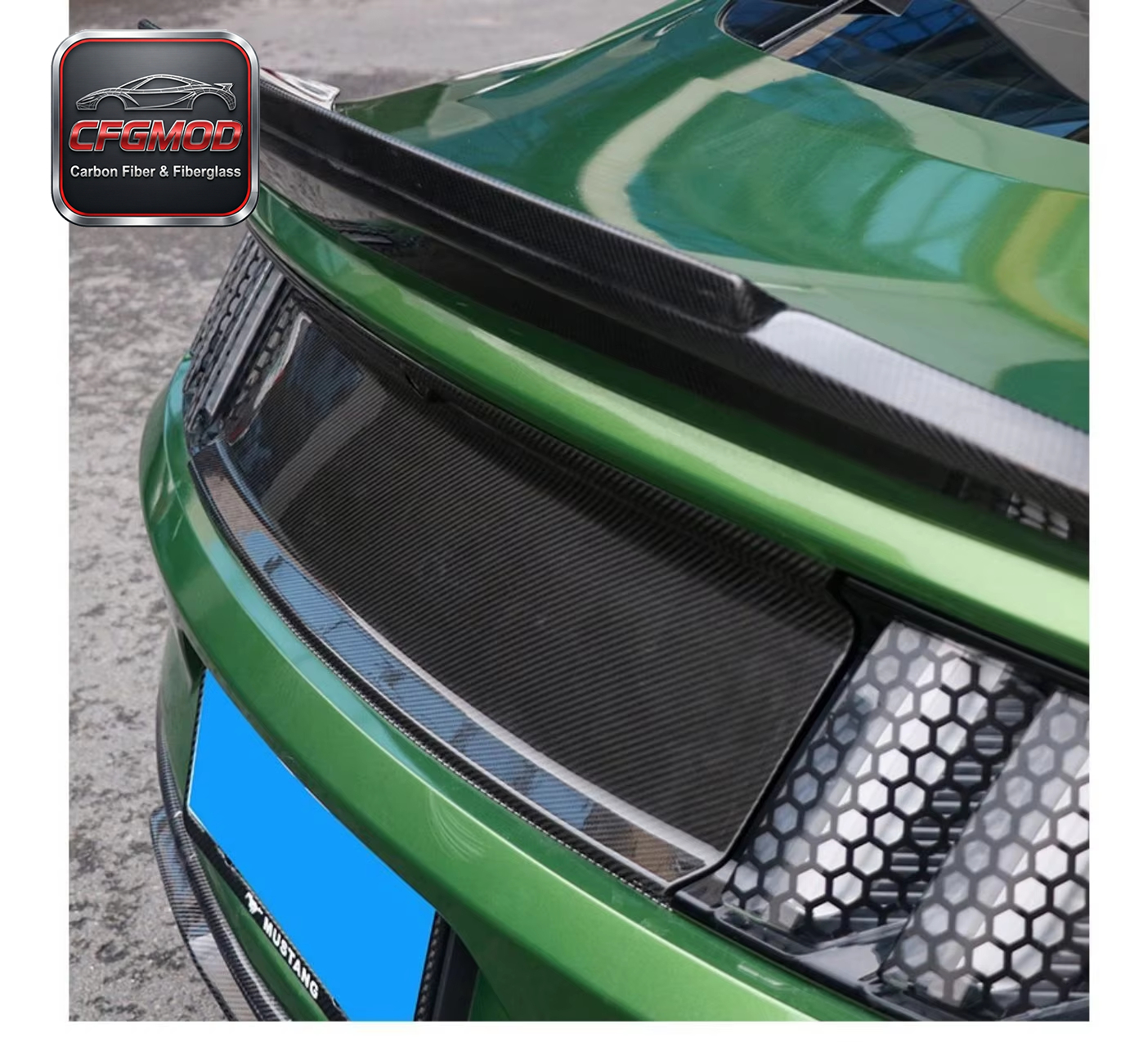 Carbon Fiber Rear Trunk Lid Cover Replacement for 2015-2023 Ford Mustang Tuning Parts — 1
