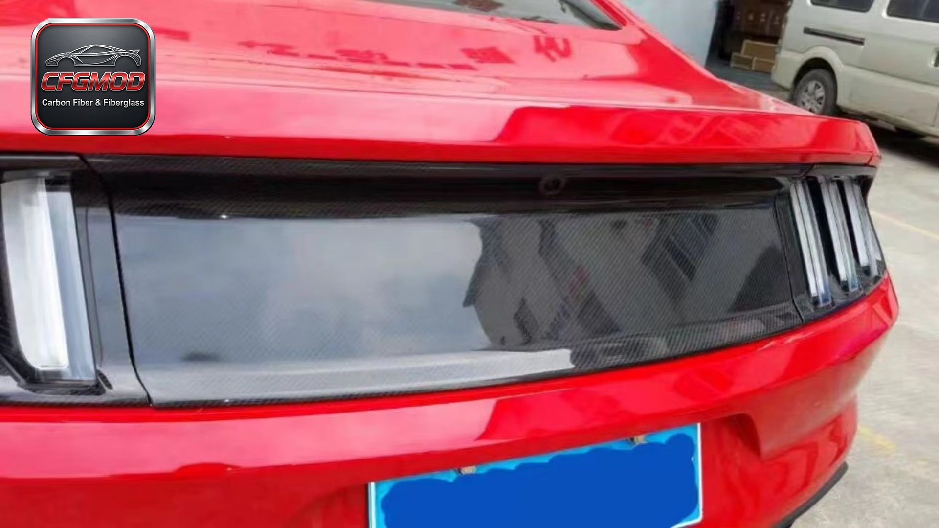 Carbon Fiber Rear Trunk Lid Cover Replacement for 2015-2023 Ford Mustang Tuning Parts — 3