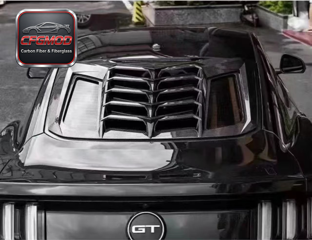 Gloss Black ABS Rear Windshield Louver Sun Shade Cover for 2015-2023 Ford Mustang Tuning Parts — 4