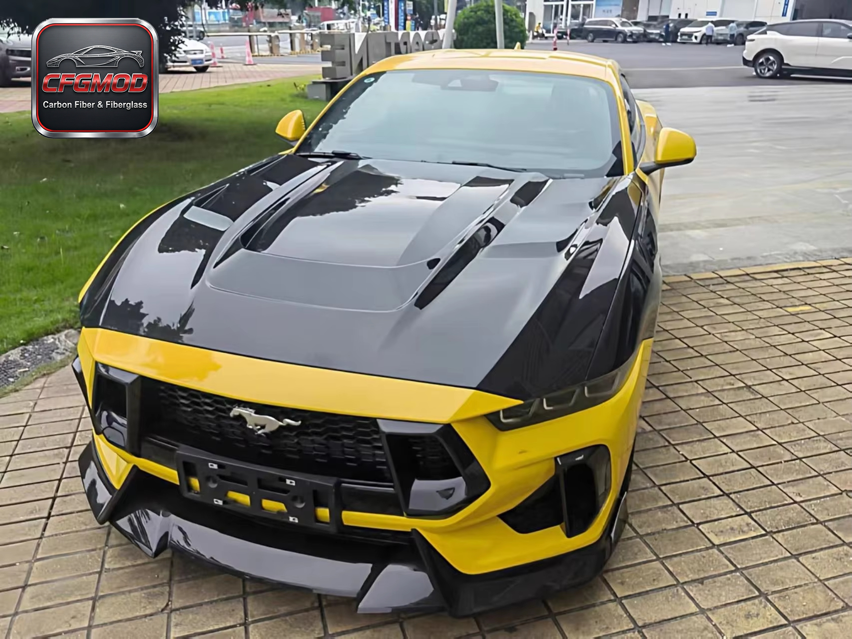Carbon Fiber Front Bumper Fog Light Vent Cover Trim for 2024+ Ford Mustang S650 — 3