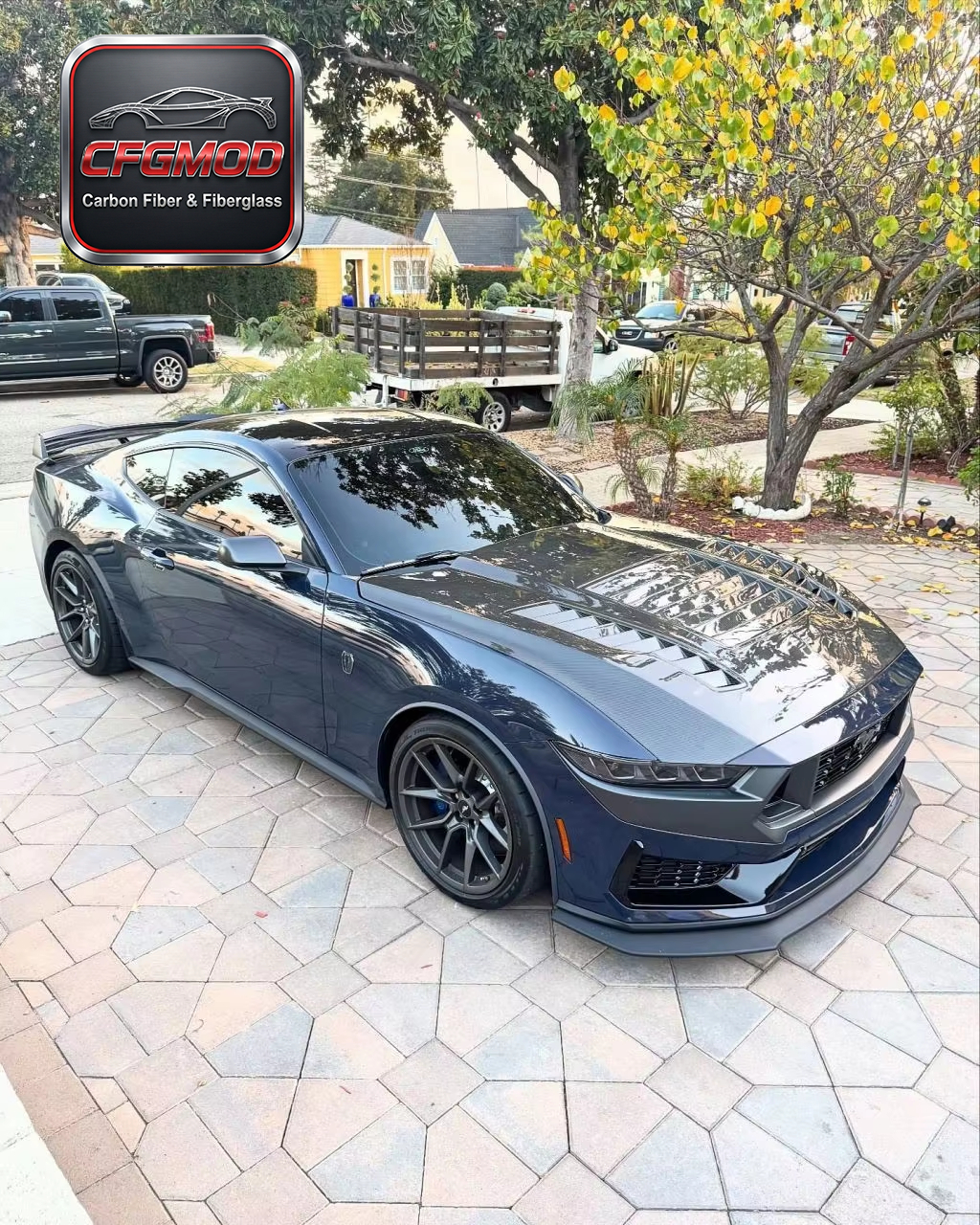 AC Style Vented Carbon Fiber Front Engine Hood Bonnet for 2024+ Ford Mustang S650 — 3