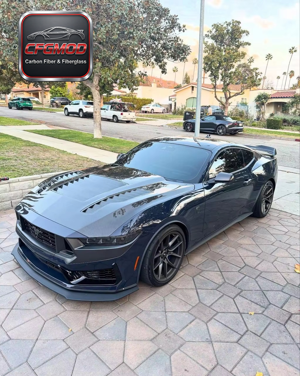 AC Style Vented Carbon Fiber Front Engine Hood Bonnet for 2024+ Ford Mustang S650 — 5