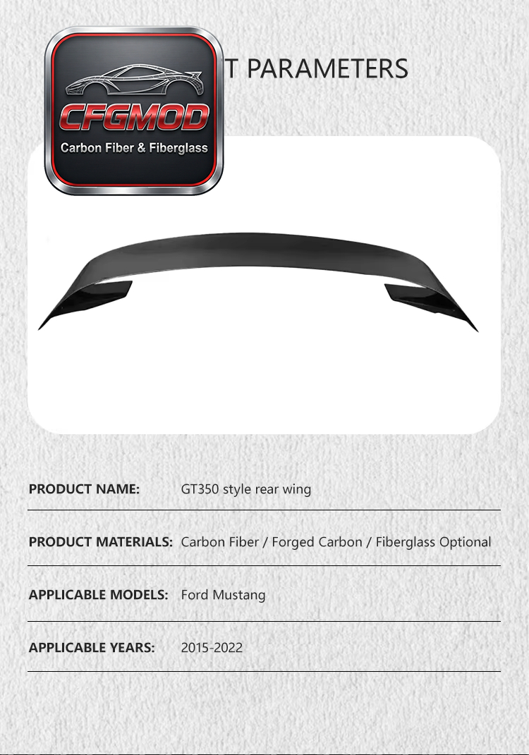 For Ford Mustang GT350 Carbon Fiber Rear Wing Spoiler Aero — 1