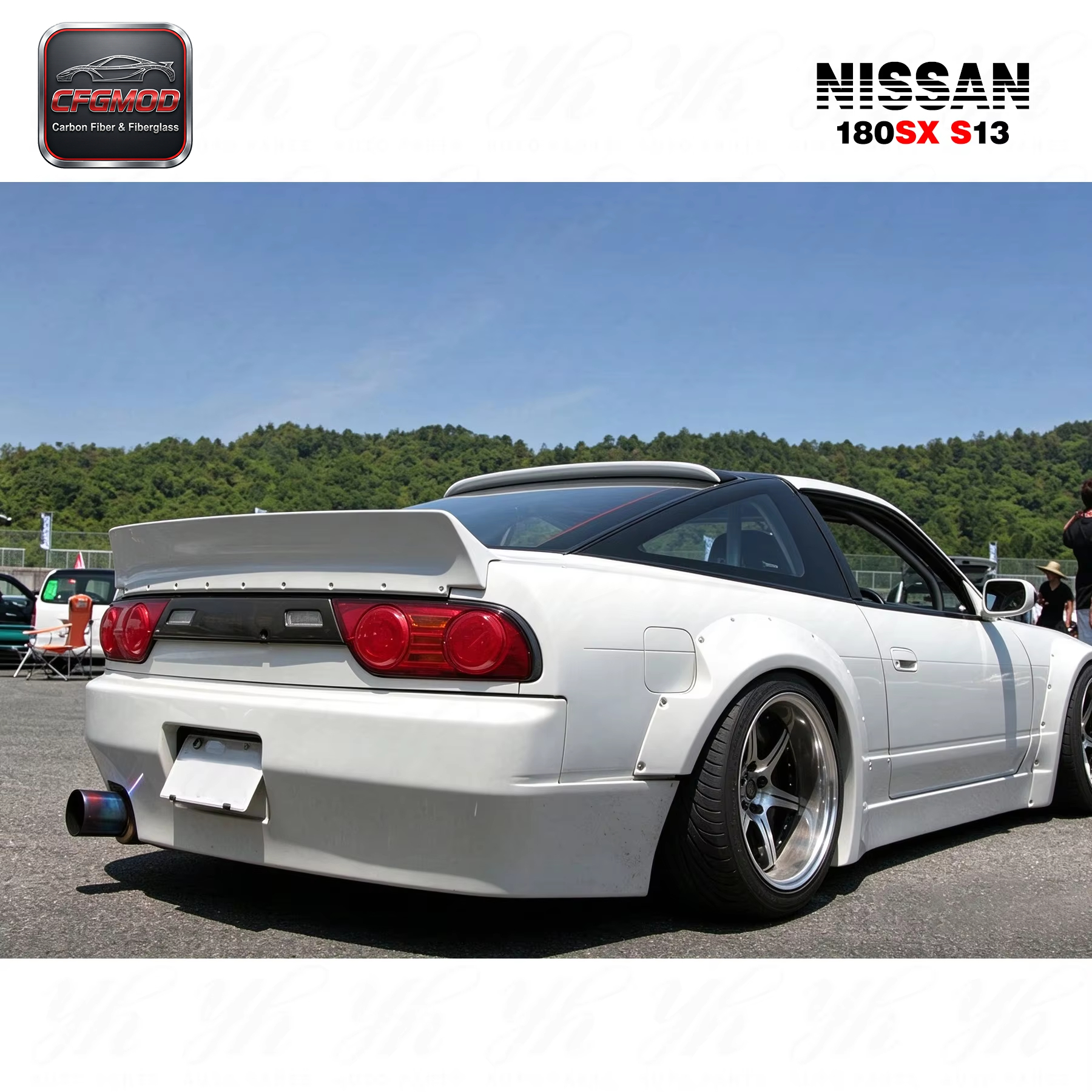 For 180SX Rocket Bunny Style Rear Spoiler Wing Carbon Fiber( or FRP) — 5