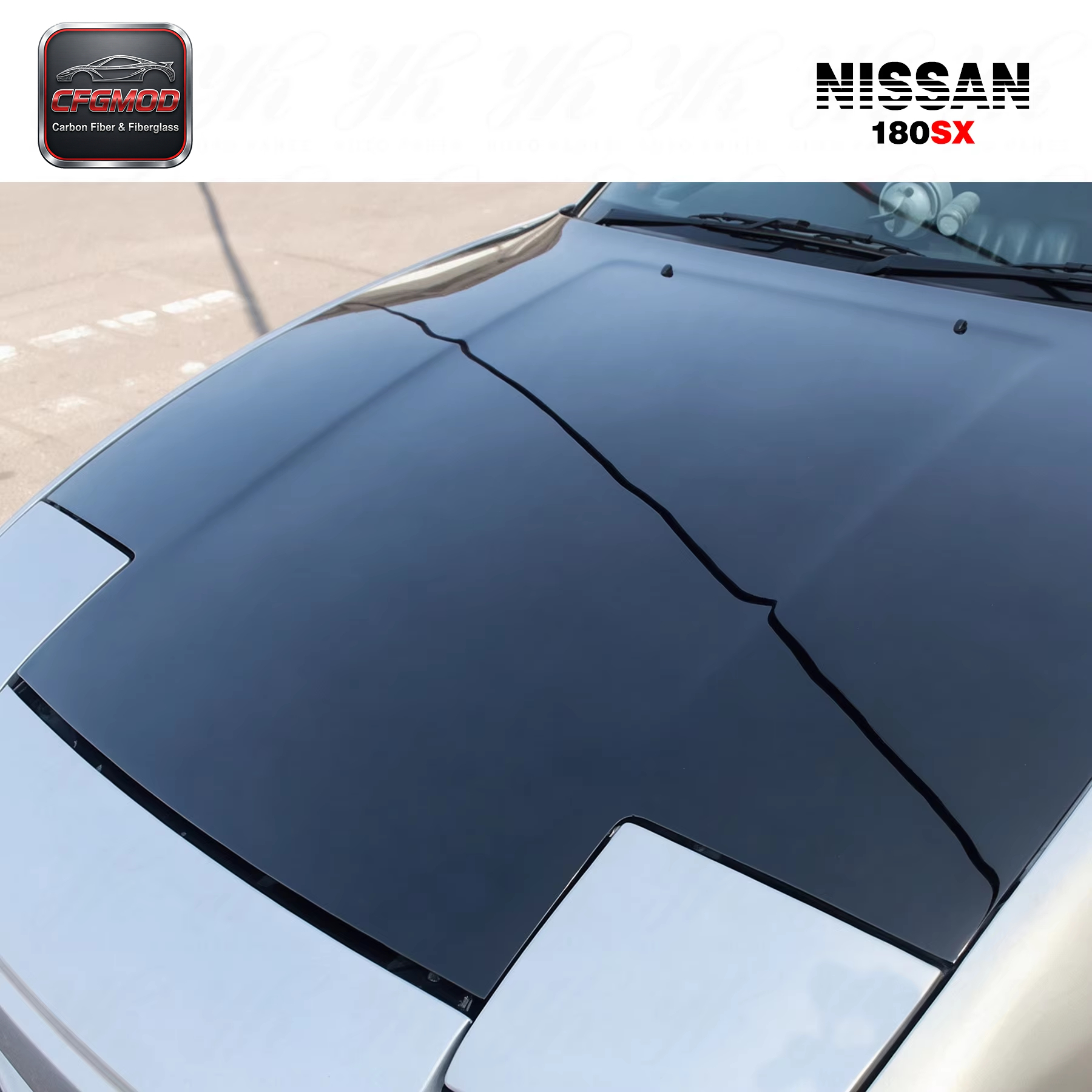 New 180SX OEM Style Carbon Fiber Front Hood-High Quality Easy Installation — 6