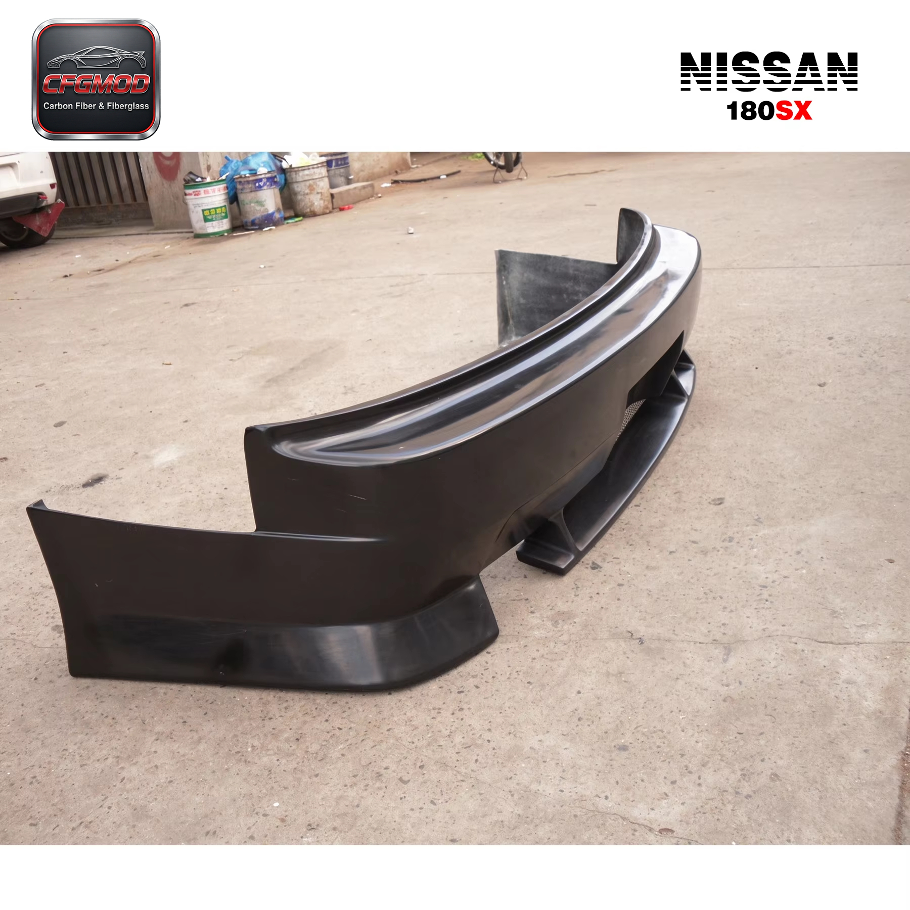 New 180SX VQ Car Accessory FRP Glass Fiber Rear Bumper with CF Carbon Fiber Condition Excellent — 5