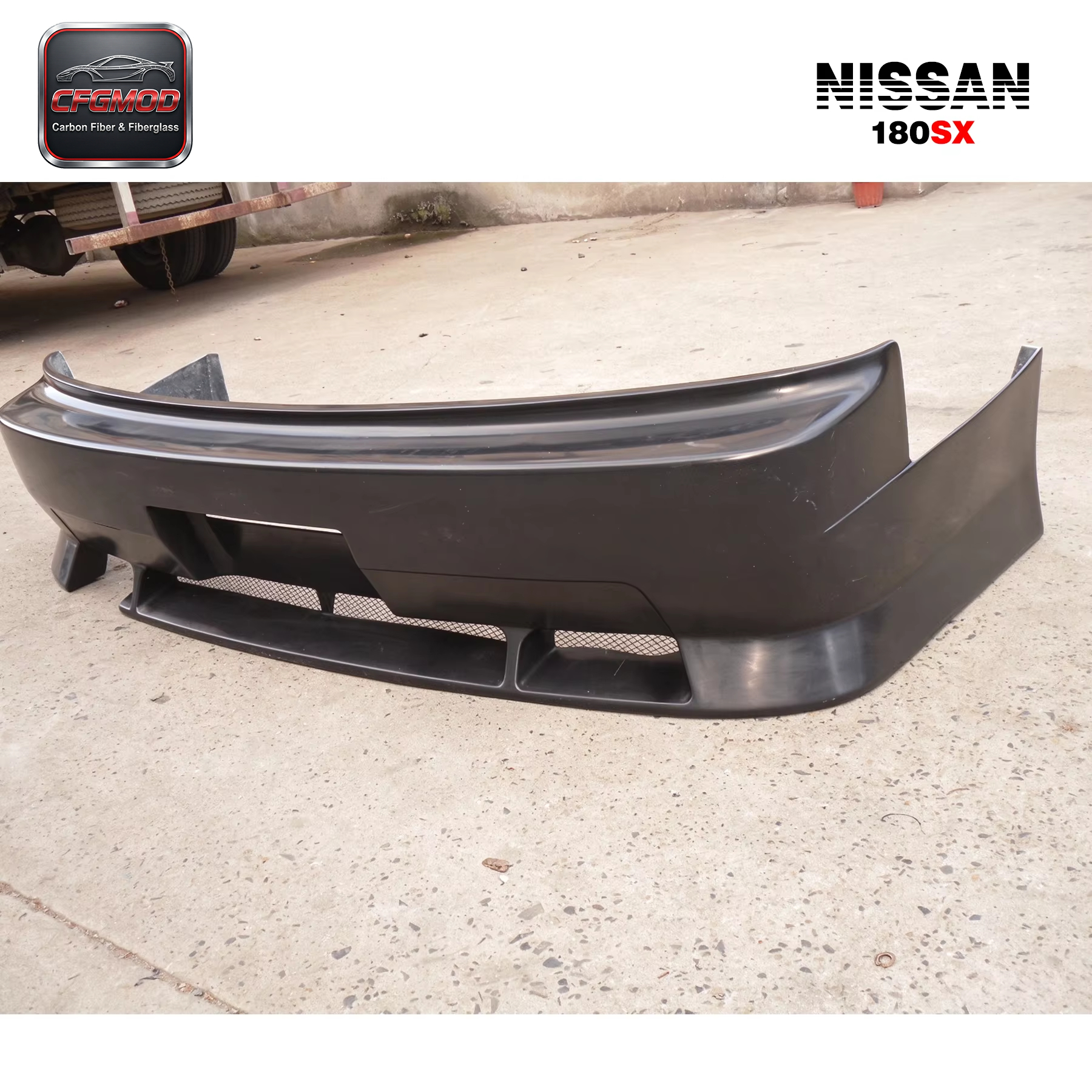 New 180SX VQ Car Accessory FRP Glass Fiber Rear Bumper with CF Carbon Fiber Condition Excellent — 7