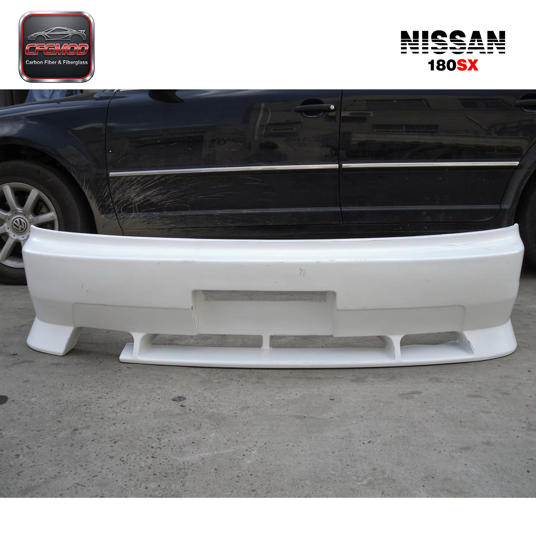 New 180SX VQ Car Accessory FRP Glass Fiber Rear Bumper with CF Carbon Fiber Condition Excellent — 9