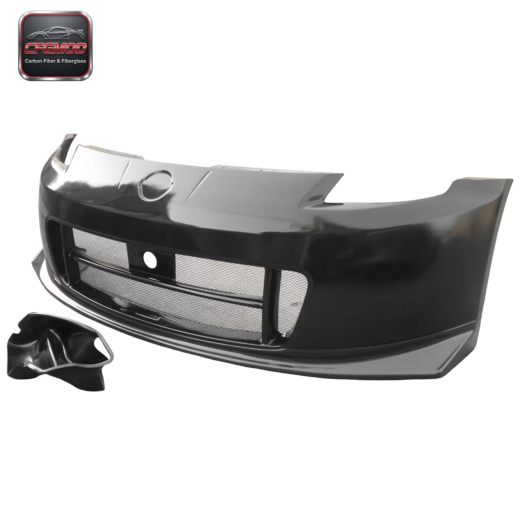 Portion Carbon Fiber Front Bumper With Canard Duct Fit for 2002-2008 350Z Nismo NI Version 2 Style — 4