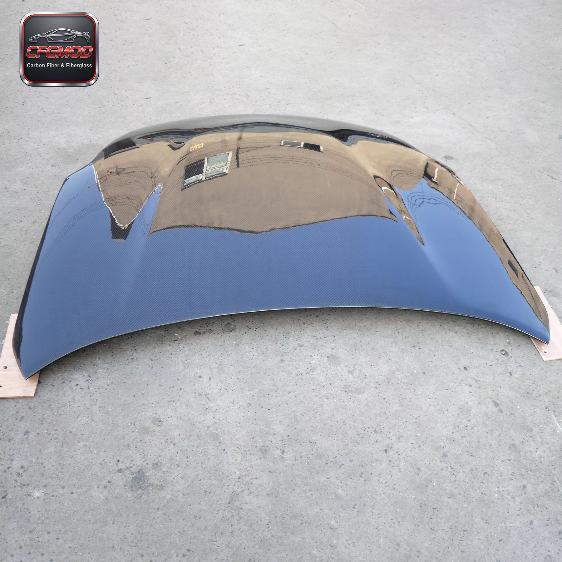 New for 350Z OEM Carbon Fiber High Gloss Black Engine Hood — 3