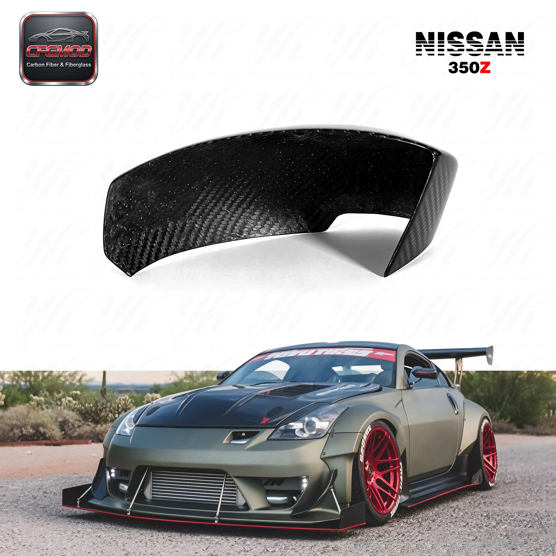 Carbon Fiber CF SIDE MIRROR COVER for 350Z Z33 FAIRLADY New Coming Bodykit — 4