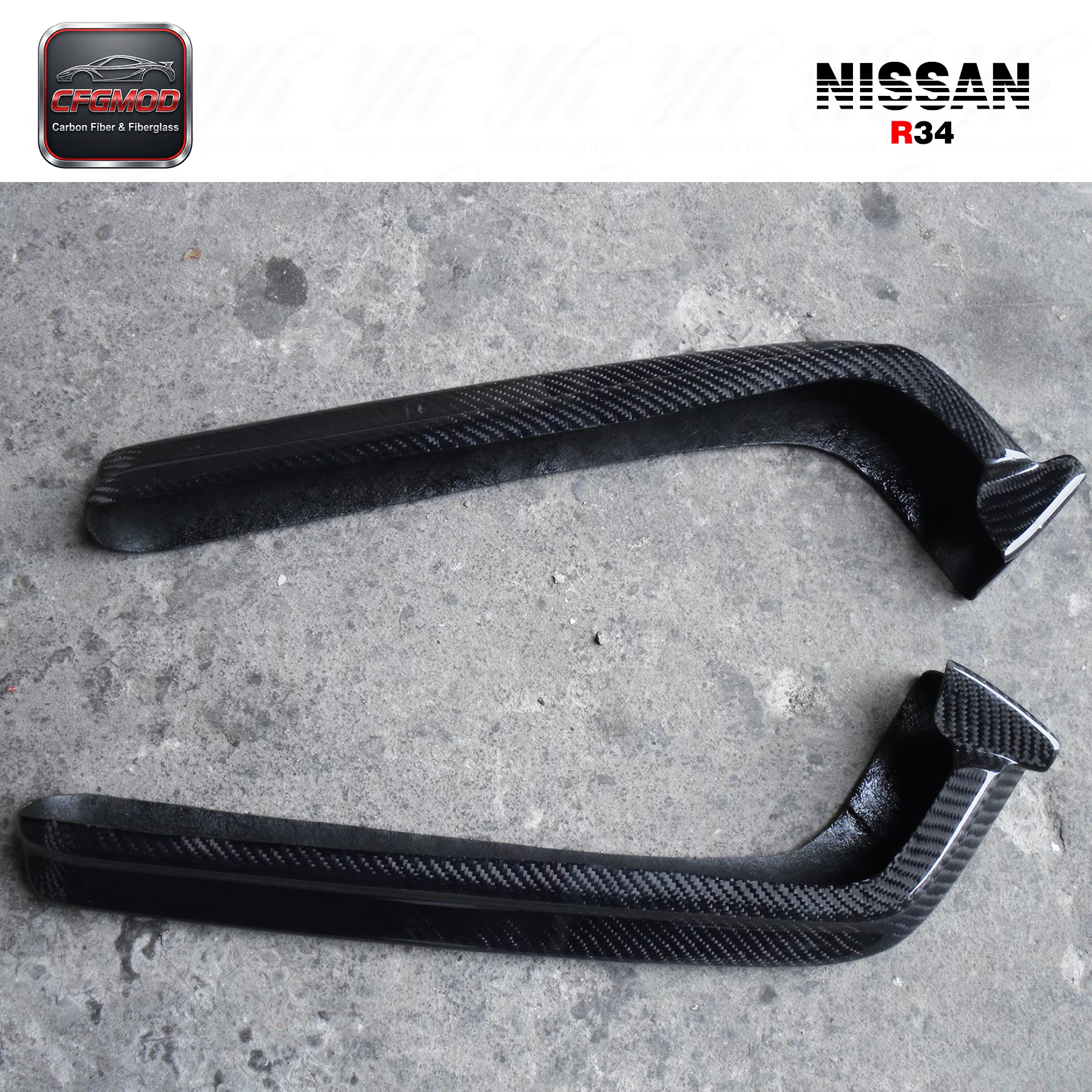 High Quality Black for 1999-2002 Skyline R34 GTR Nism NI Style Carbon Fiber Rear Spats 100% Fitment — 8