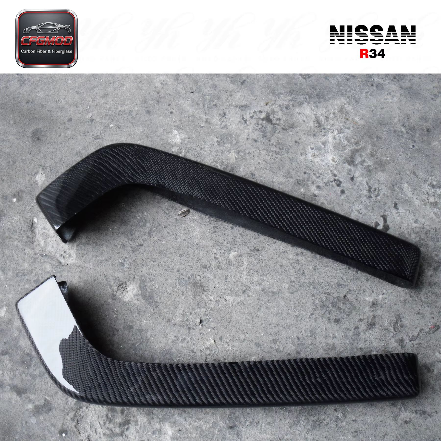 High Quality Black for 1999-2002 Skyline R34 GTR Nism NI Style Carbon Fiber Rear Spats 100% Fitment — 10