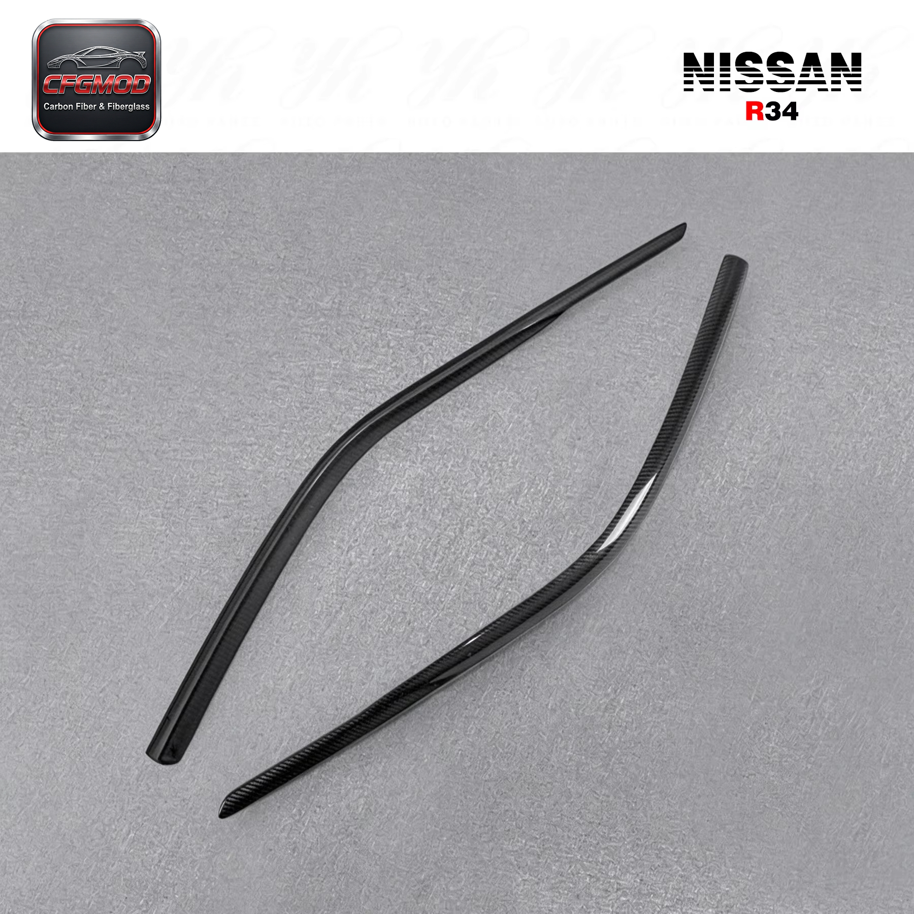 Carbon Fiber Car Wind Deflector (Pair) 2Pcs Black for Nissan Skyline R34 GT-R with Easy Installation — 9