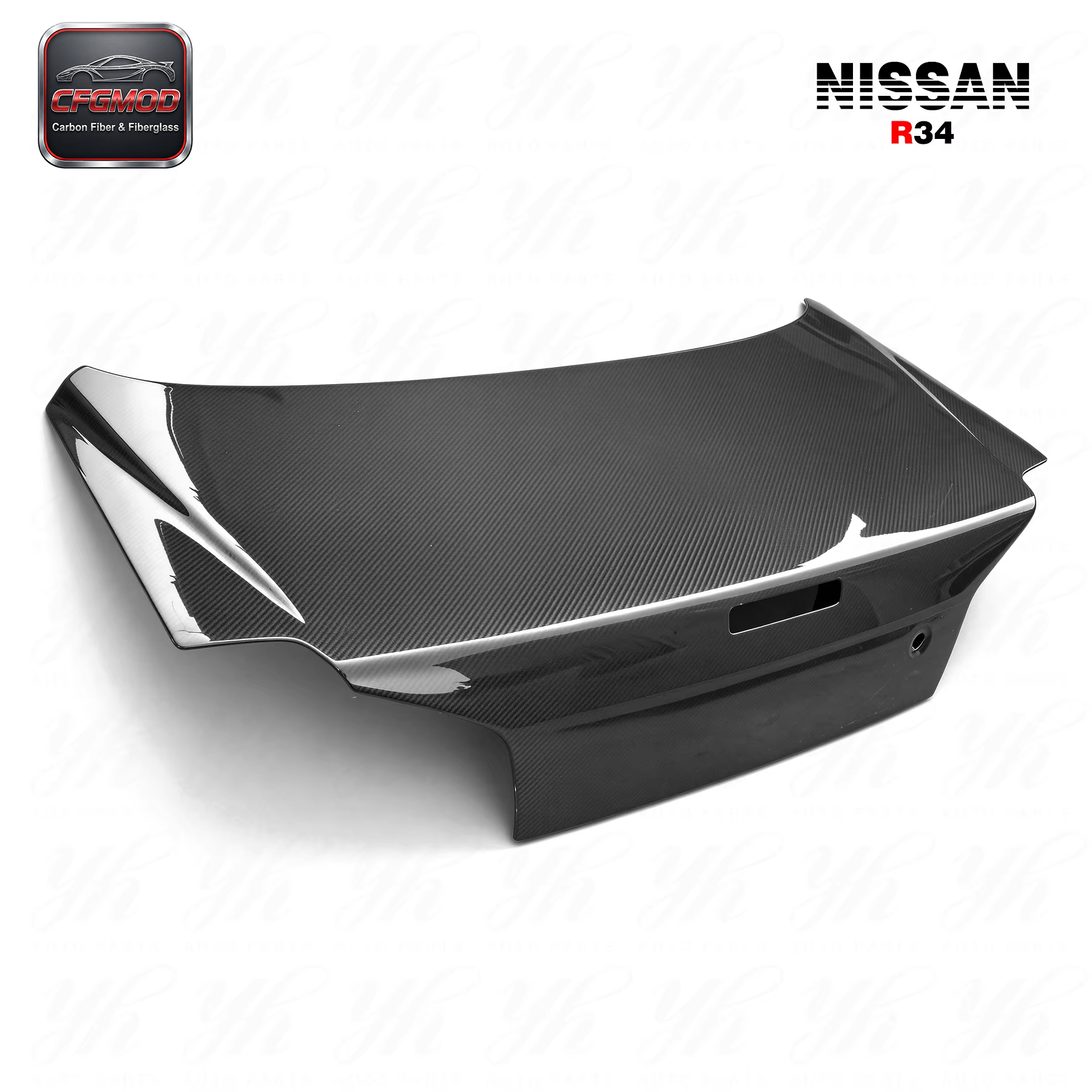 OEM Style Rear Trunk Bootlid Tailgate Break Light Lamp Cutout for 1999-2002 for Skyline R34 GT-R Black — 1