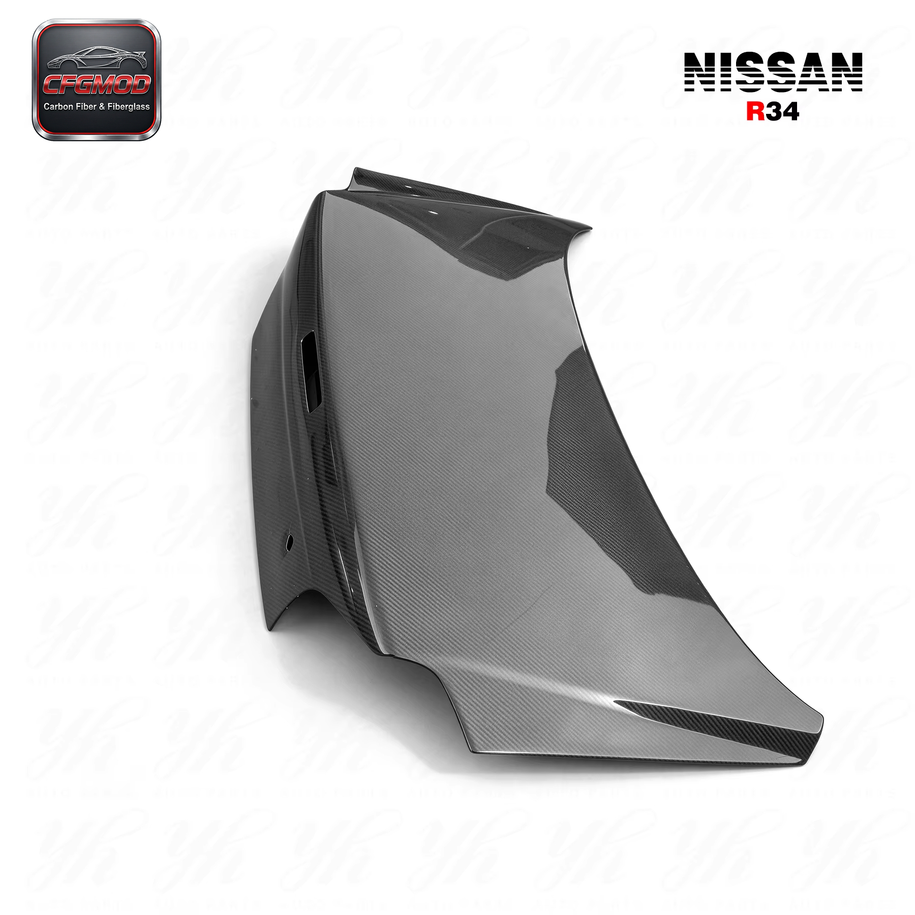 OEM Style Rear Trunk Bootlid Tailgate Break Light Lamp Cutout for 1999-2002 for Skyline R34 GT-R Black — 2