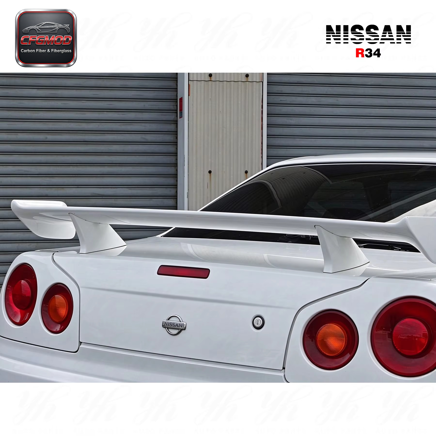 OEM Style Rear Trunk Bootlid Tailgate Break Light Lamp Cutout for 1999-2002 for Skyline R34 GT-R Black — 6