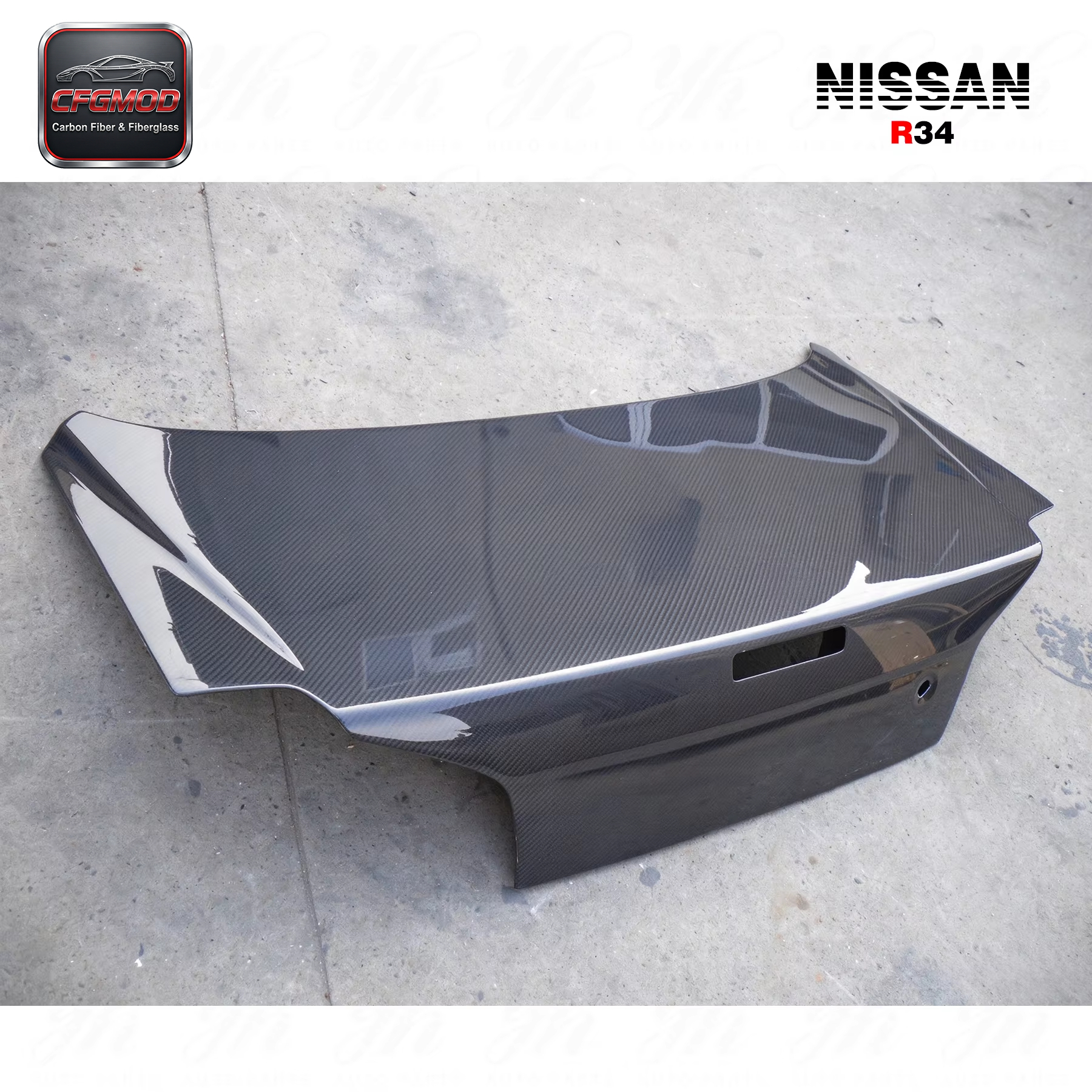 OEM Style Rear Trunk Bootlid Tailgate Break Light Lamp Cutout for 1999-2002 for Skyline R34 GT-R Black — 7