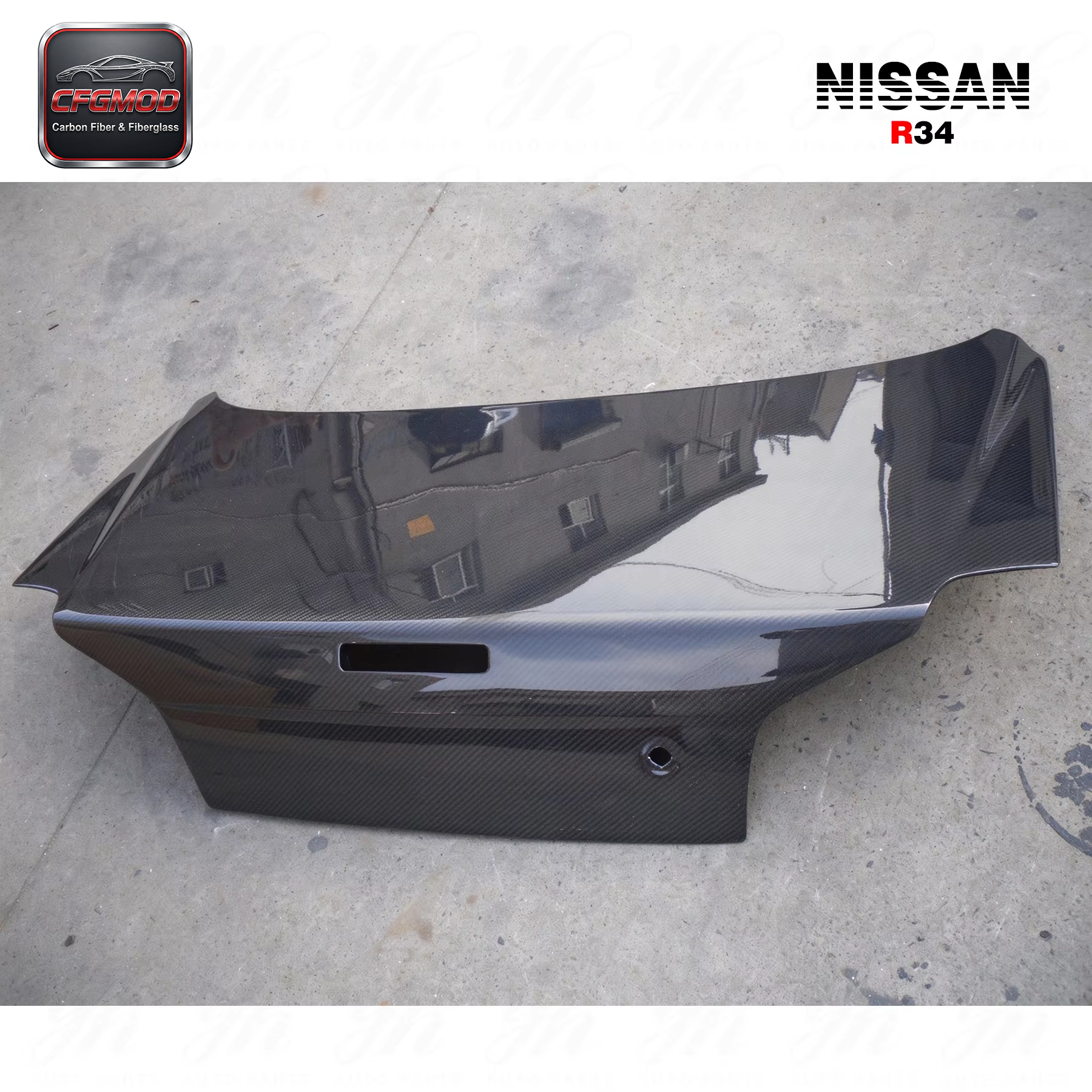 OEM Style Rear Trunk Bootlid Tailgate Break Light Lamp Cutout for 1999-2002 for Skyline R34 GT-R Black — 8