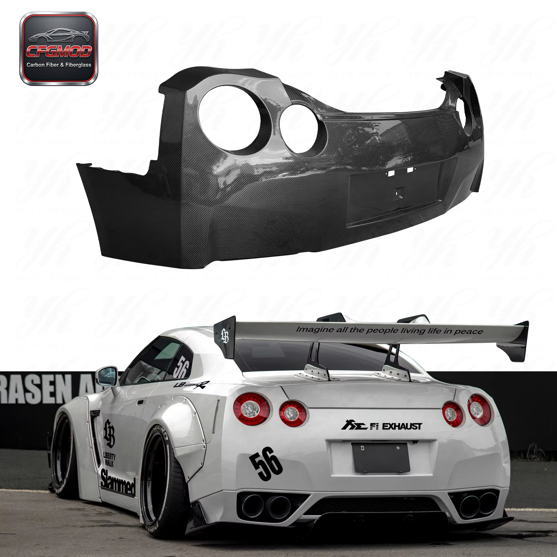 Carbon Fiber R35 OEM GTR REAR Bumper ( Rear Lip Not Included) CF — 2