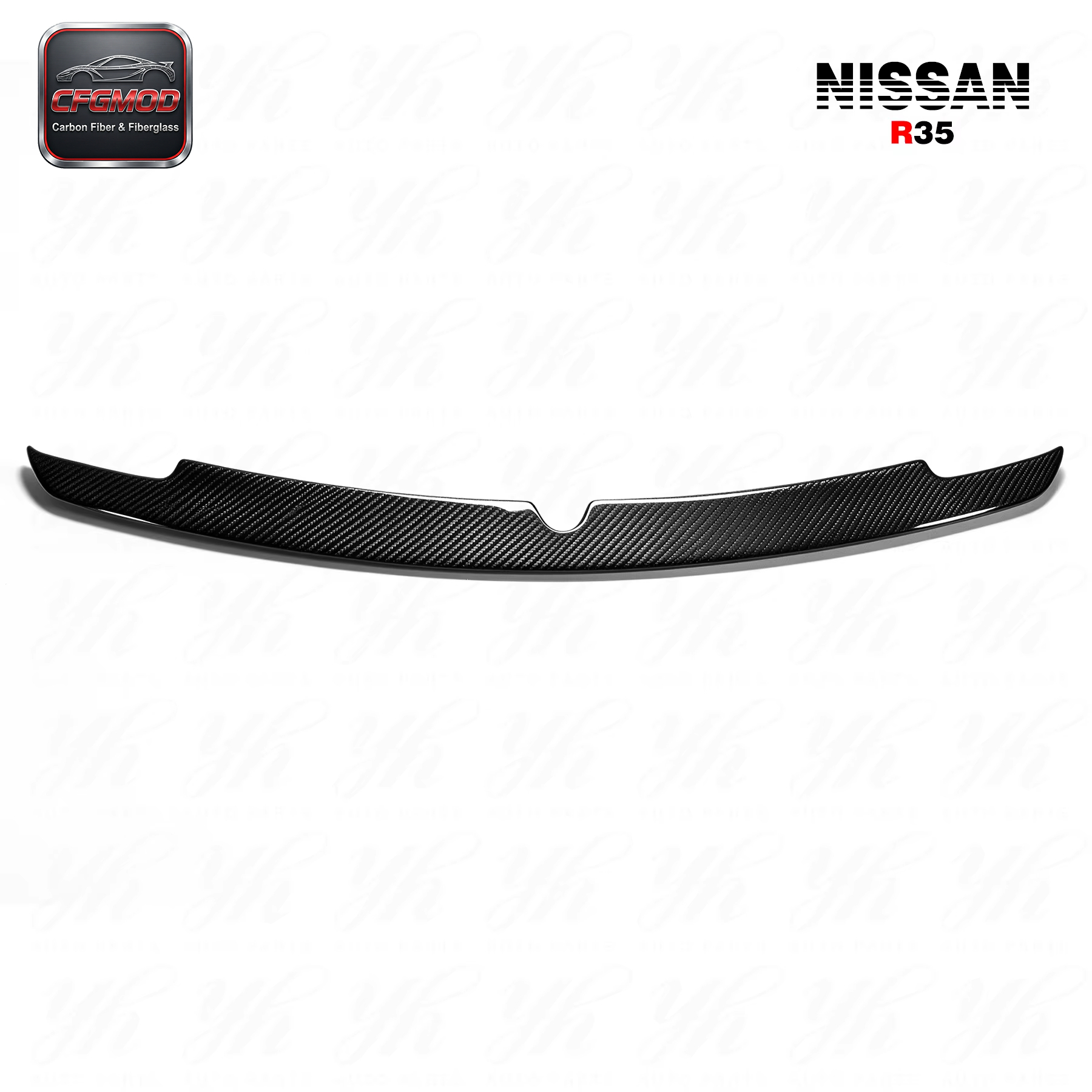 For Skyline R35 GTR Rear Trunk Boot Lip Spoiler Wing WD Wald Style Carbon Fiber — 1