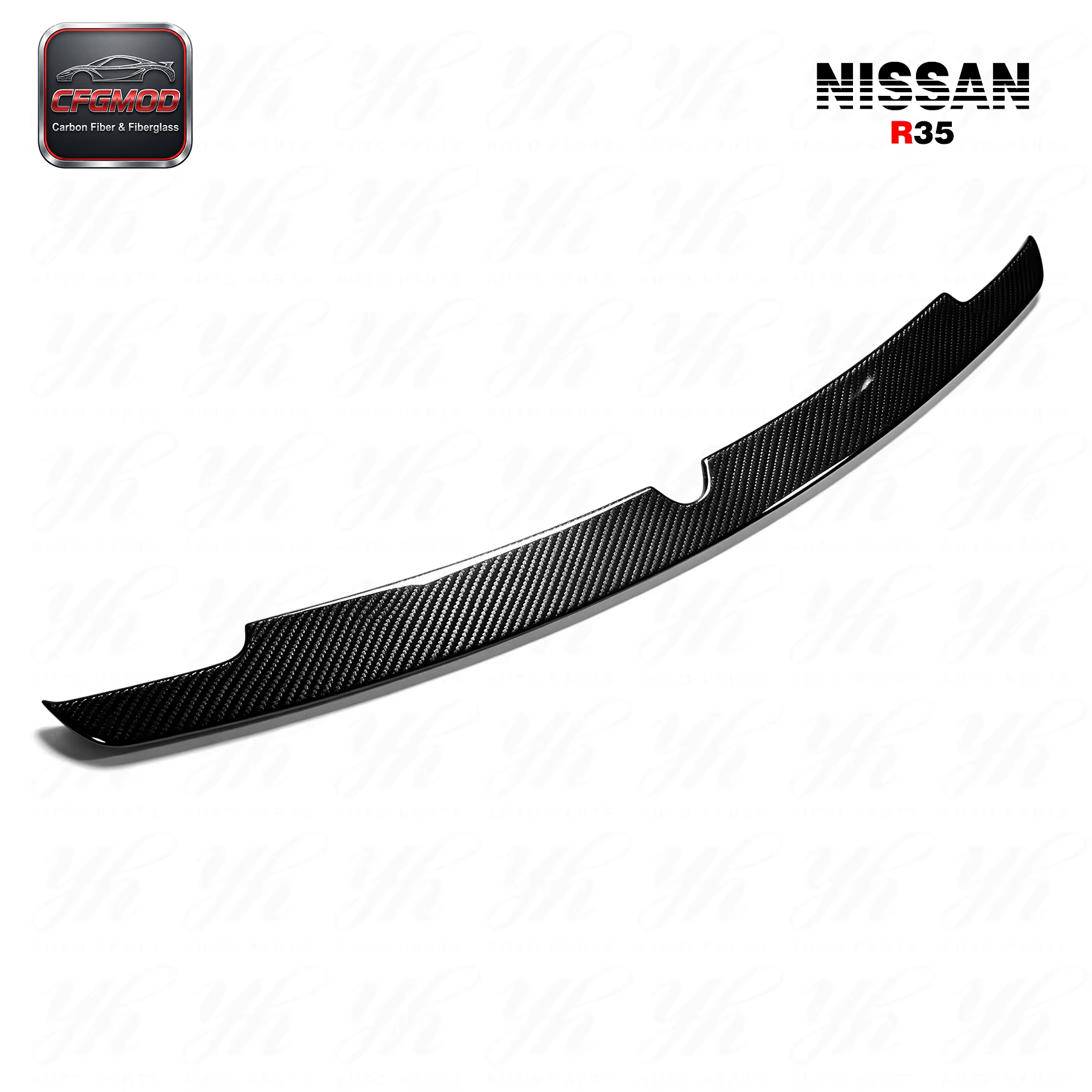 For Skyline R35 GTR Rear Trunk Boot Lip Spoiler Wing WD Wald Style Carbon Fiber — 2