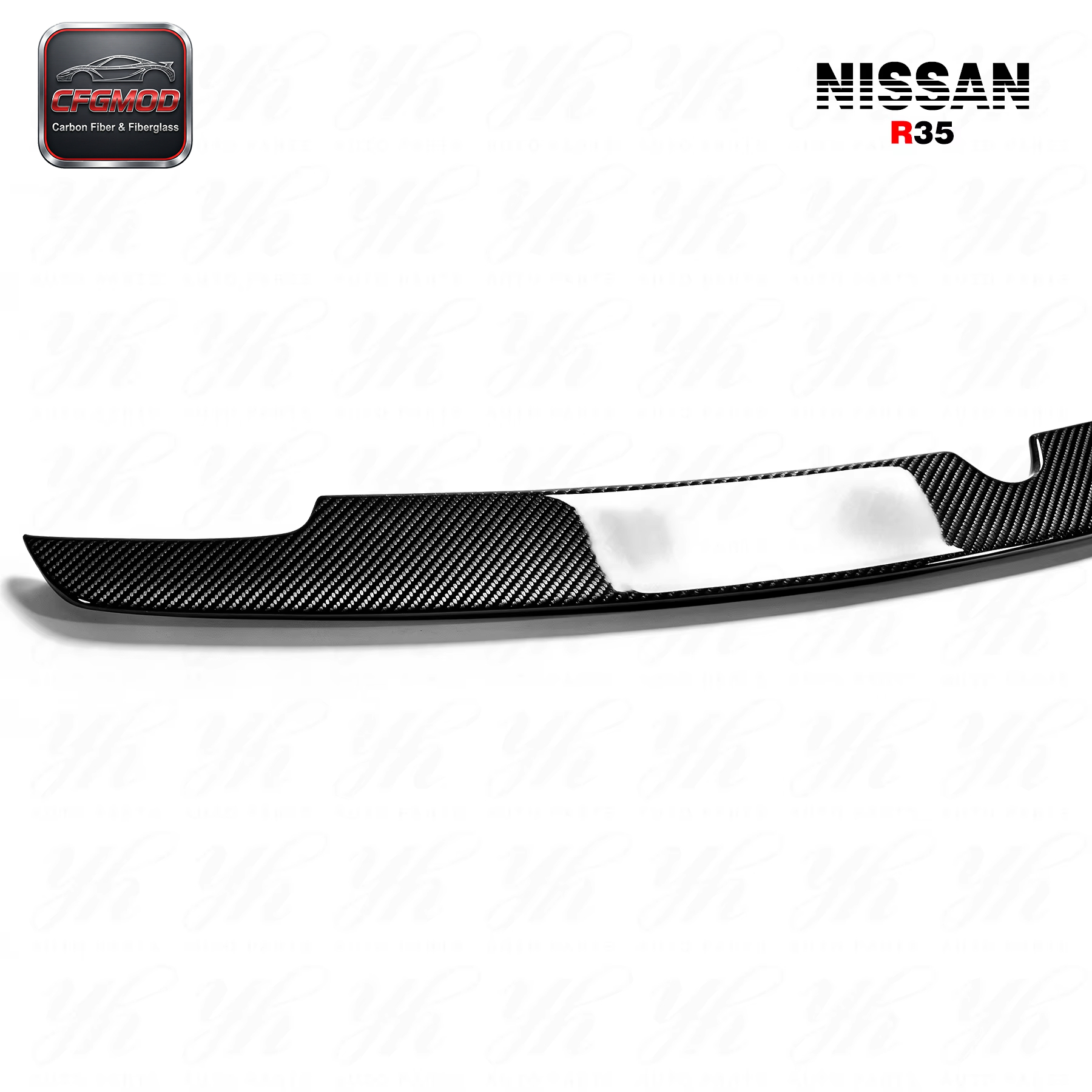 For Skyline R35 GTR Rear Trunk Boot Lip Spoiler Wing WD Wald Style Carbon Fiber — 4