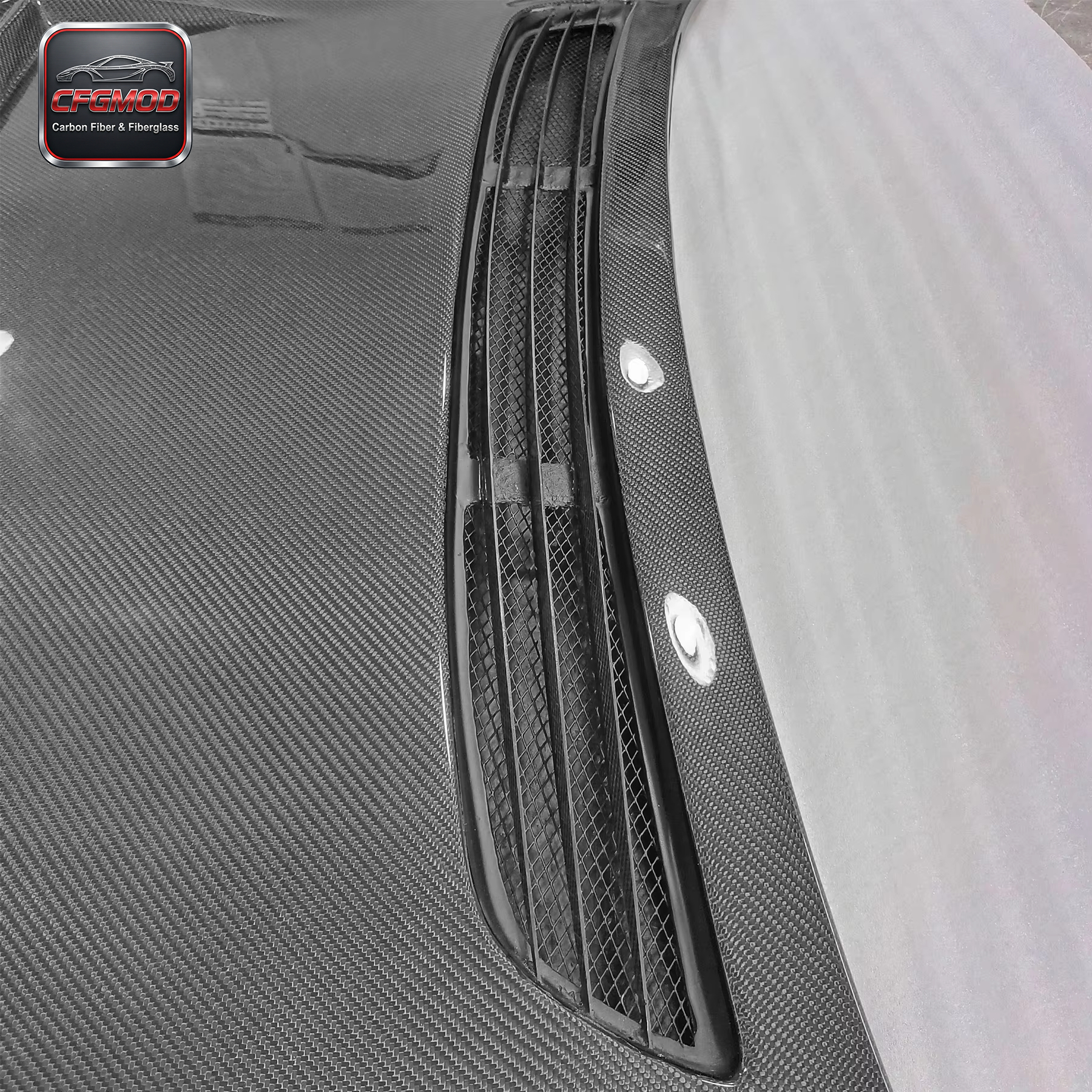 For S14 Early Dmax Carbon Fiber Engine Hood Bonnet — 4