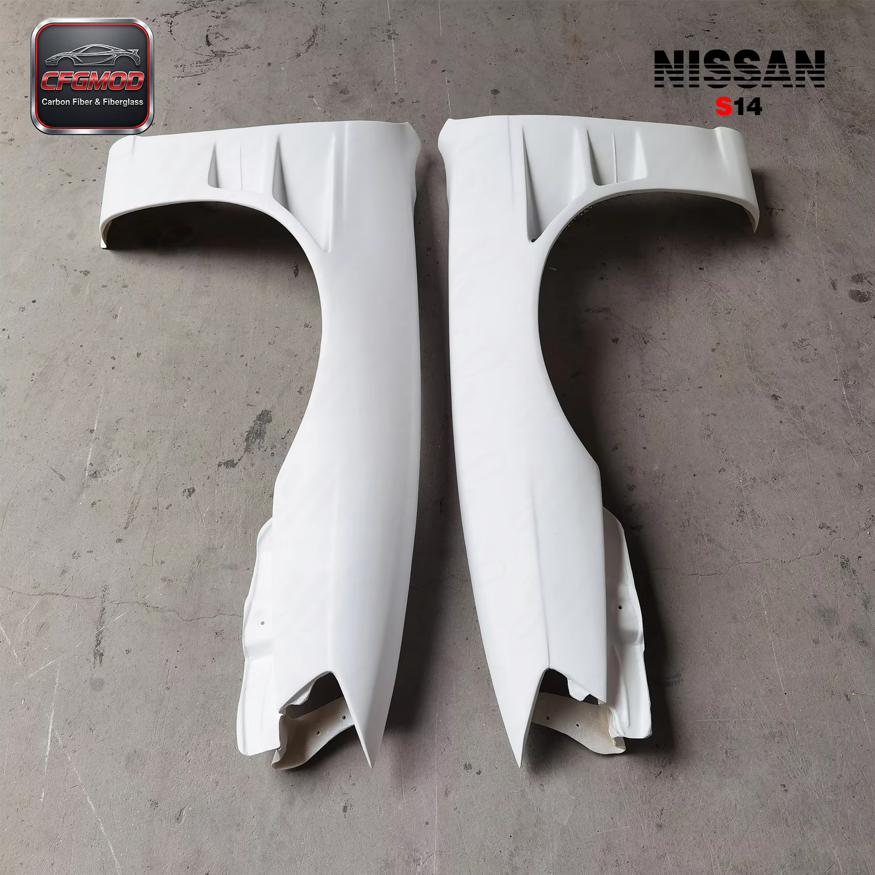 Glass Fiber Front Fenders (Pair) for 200SX S14 Zenki BN-Sports Style +30mm FRP Car Fenders — 9