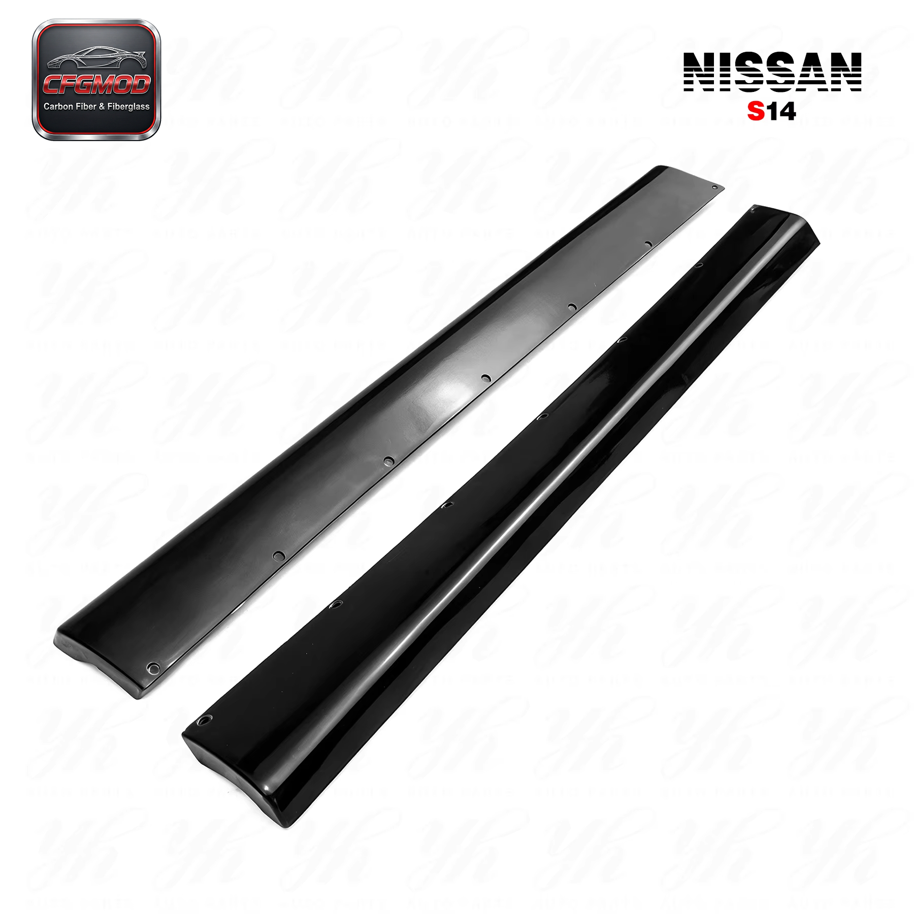 For S14 Zenki S14A Kouki Rocket Bunny V2 Side Skirt Glass Fiber FRP — 1