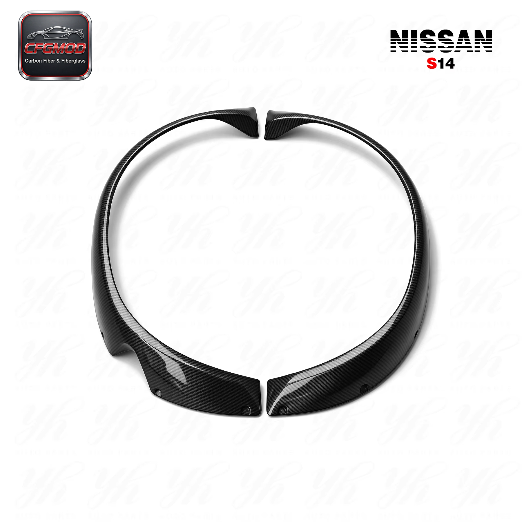 For 1995-1998 S14 Zenki S14A Kouki Rocket Bunny V2 "BOSS" Aero Style Rear Over Fender Flare — 3