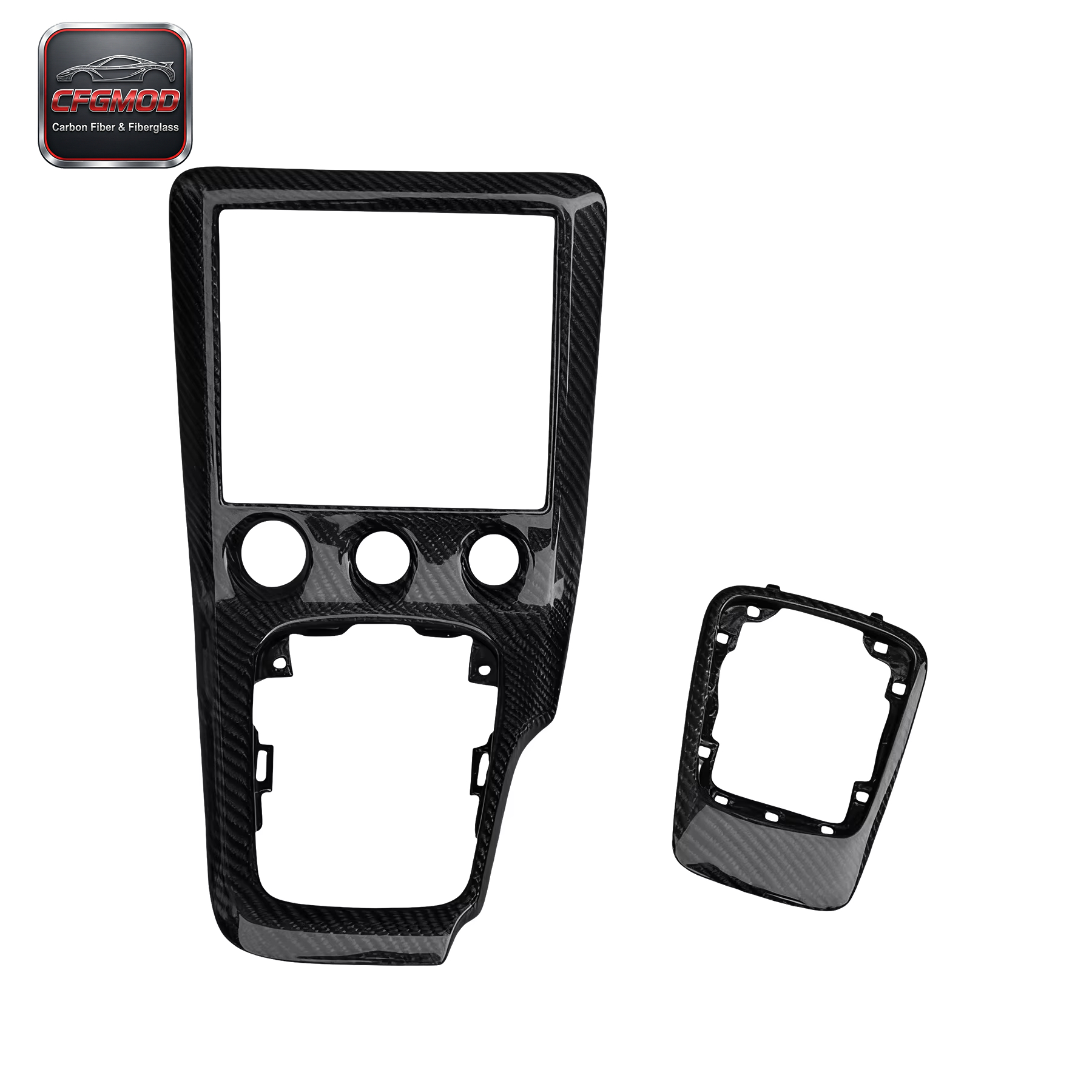 200SX 240SX S15 Silvia RHD Black Carbon Fiber High Glossy Finish Radio Gear Surround Console Replacement — 1