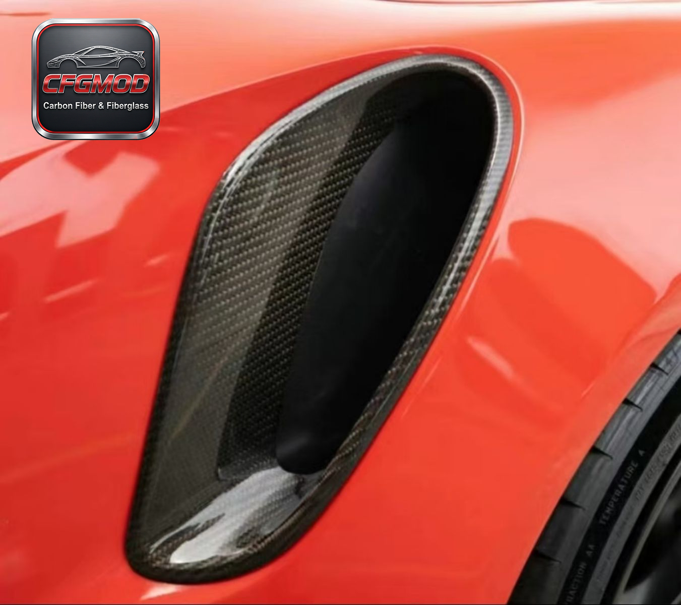 ED Style Carbon Fiber Rear Fender Vents Air Intakes for Porsche 911 991.2 Turbo TurboS Side Quarter Panel Vents Tuning Parts — 2