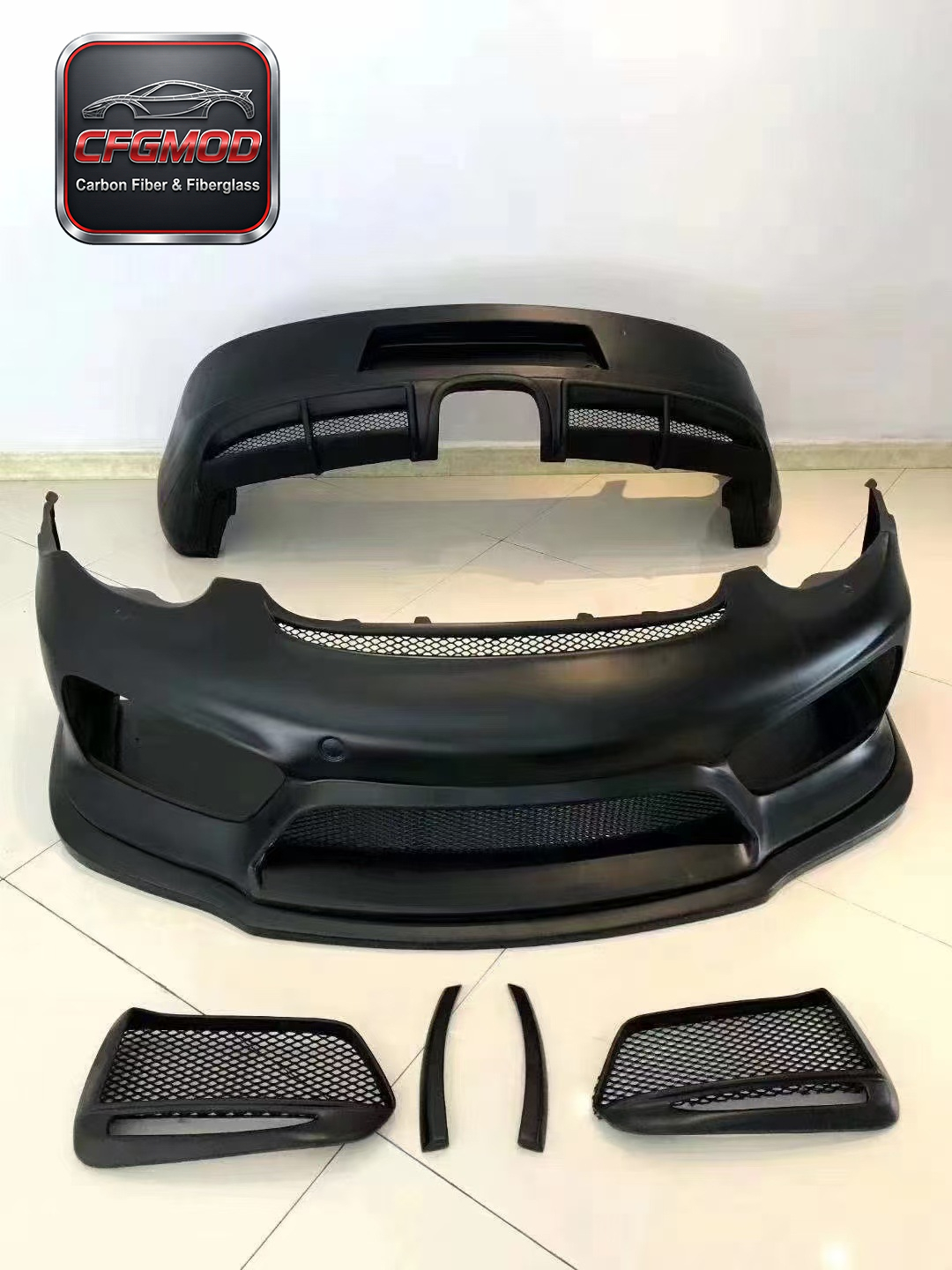 GT4 Style Carbon Fiber and Primer Body Kit Front Bumper Rear Diffuser Wing for Porsche 987 Cayman Boxster Tuning Parts — 5