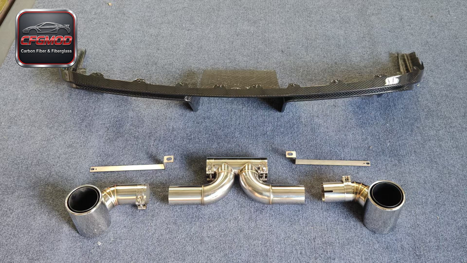 GT4 Style Dry Carbon Fiber Rear Lip Diffuser for 2016+ Porsche 718 Cayman Boxster Rear Bumper Splitter Tuning Parts — 5
