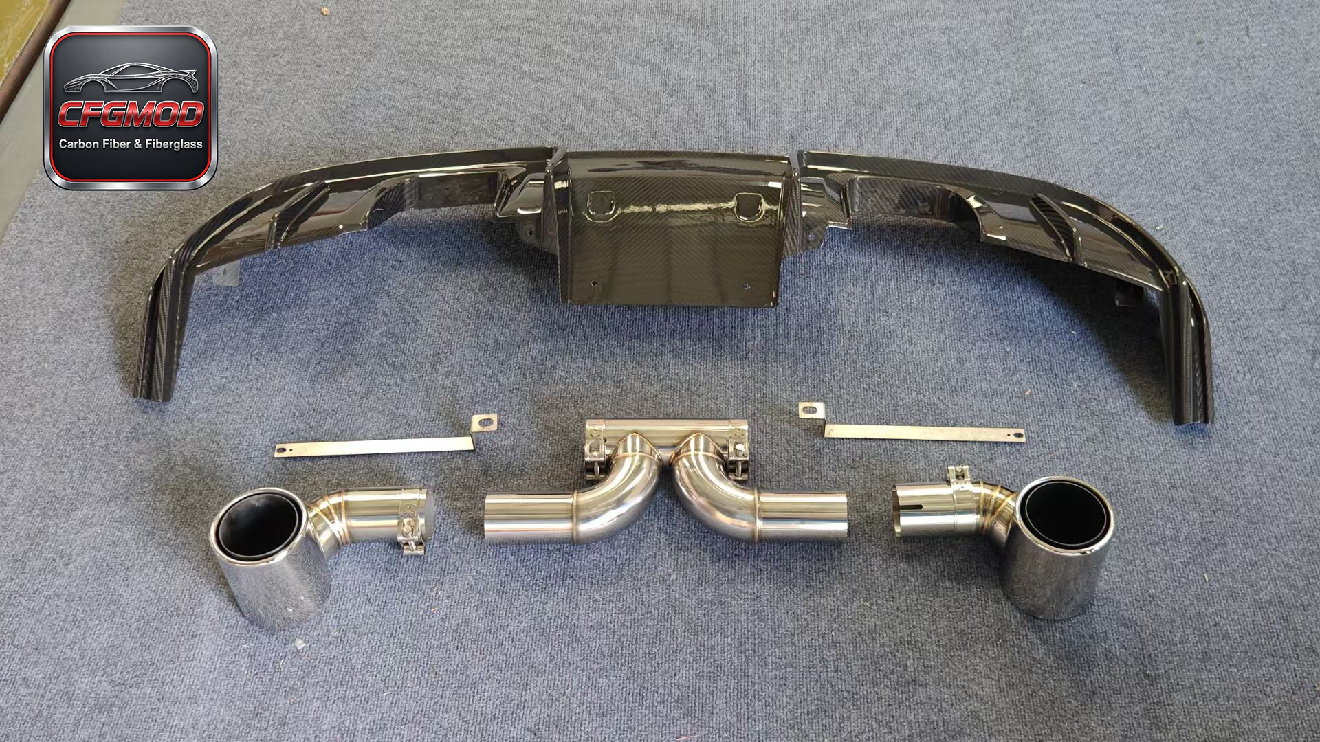 GT4 Style Dry Carbon Fiber Rear Lip Diffuser for 2016+ Porsche 718 Cayman Boxster Rear Bumper Splitter Tuning Parts — 7