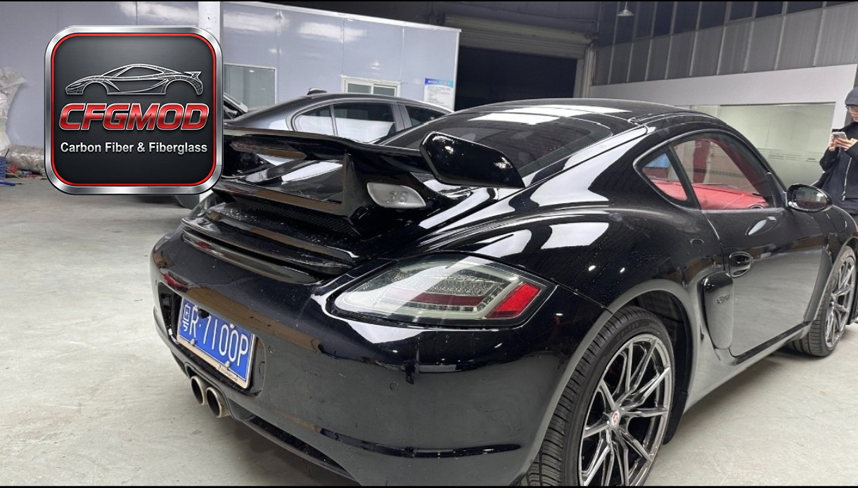 GT3 Style Carbon Fiber Rear Wing Spoiler for Porsche 987 Boxster Cayman Trunk Lip Tuning Parts — 2