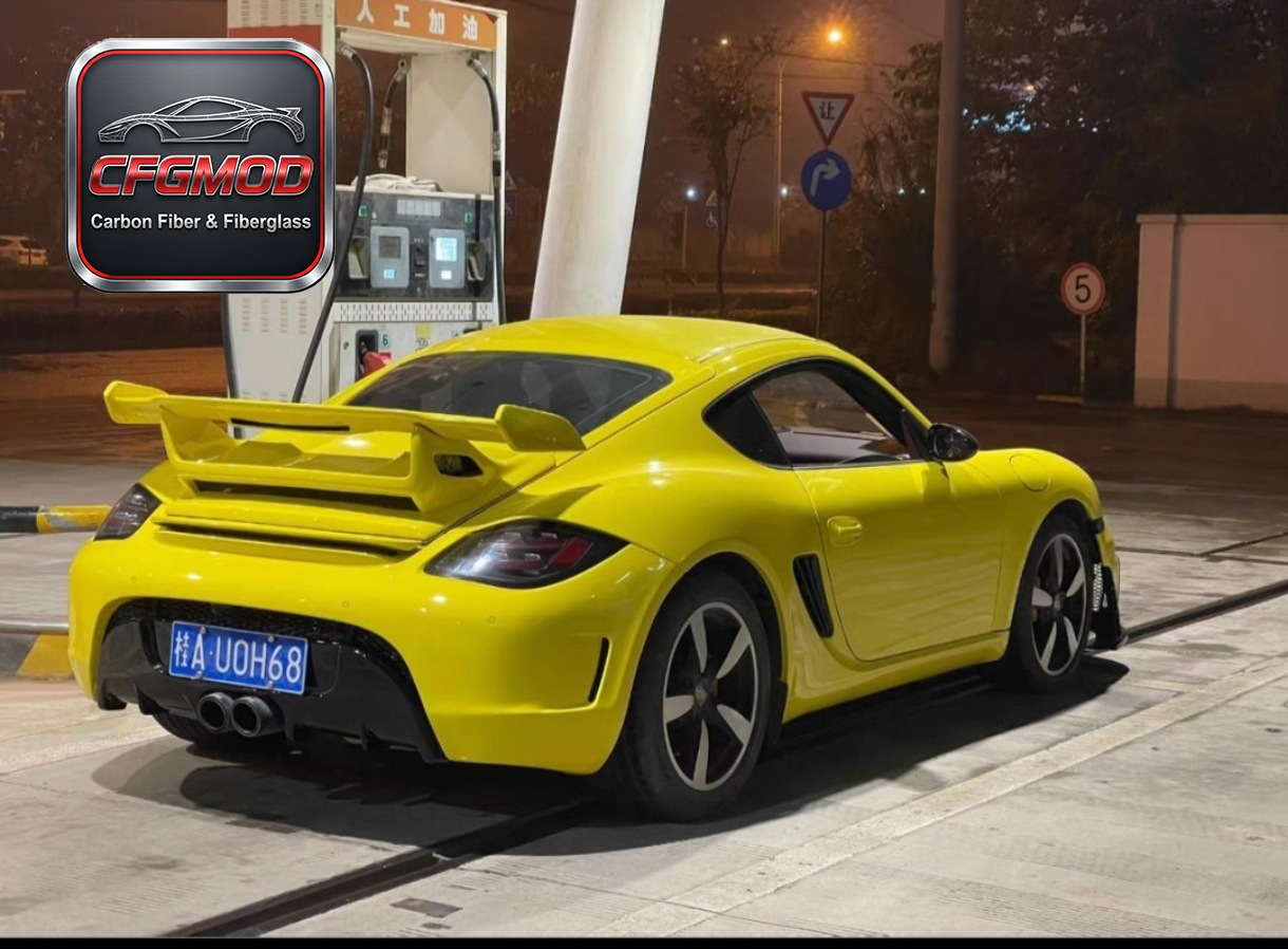 GT3 Style Carbon Fiber Rear Wing Spoiler for Porsche 987 Boxster Cayman Trunk Lip Tuning Parts — 5
