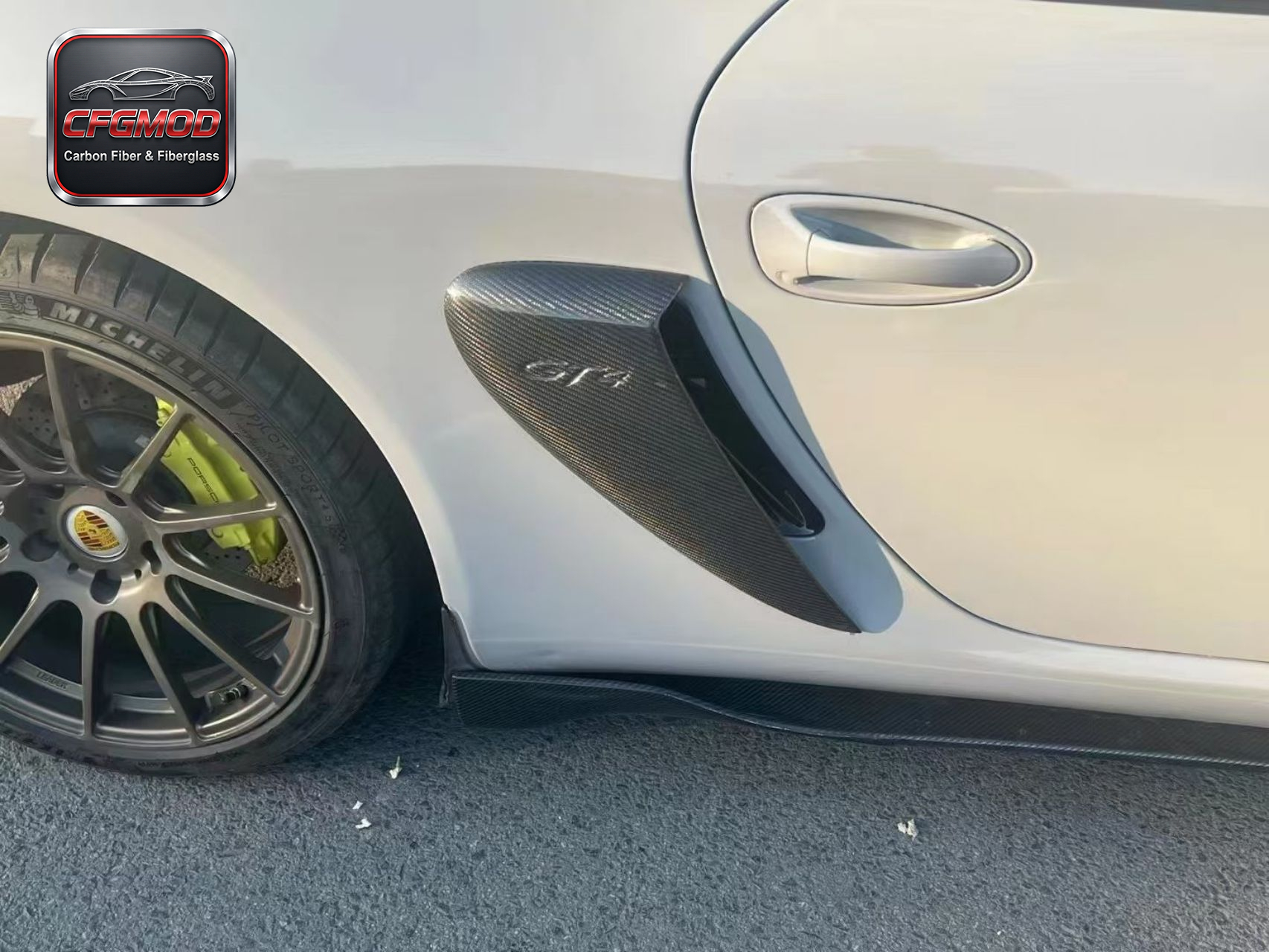GT4 Style Carbon Fiber Rear Side Vents Air Intakes for Porsche 987 Boxster Cayman Side Quarter Panel Tuning Parts — 2