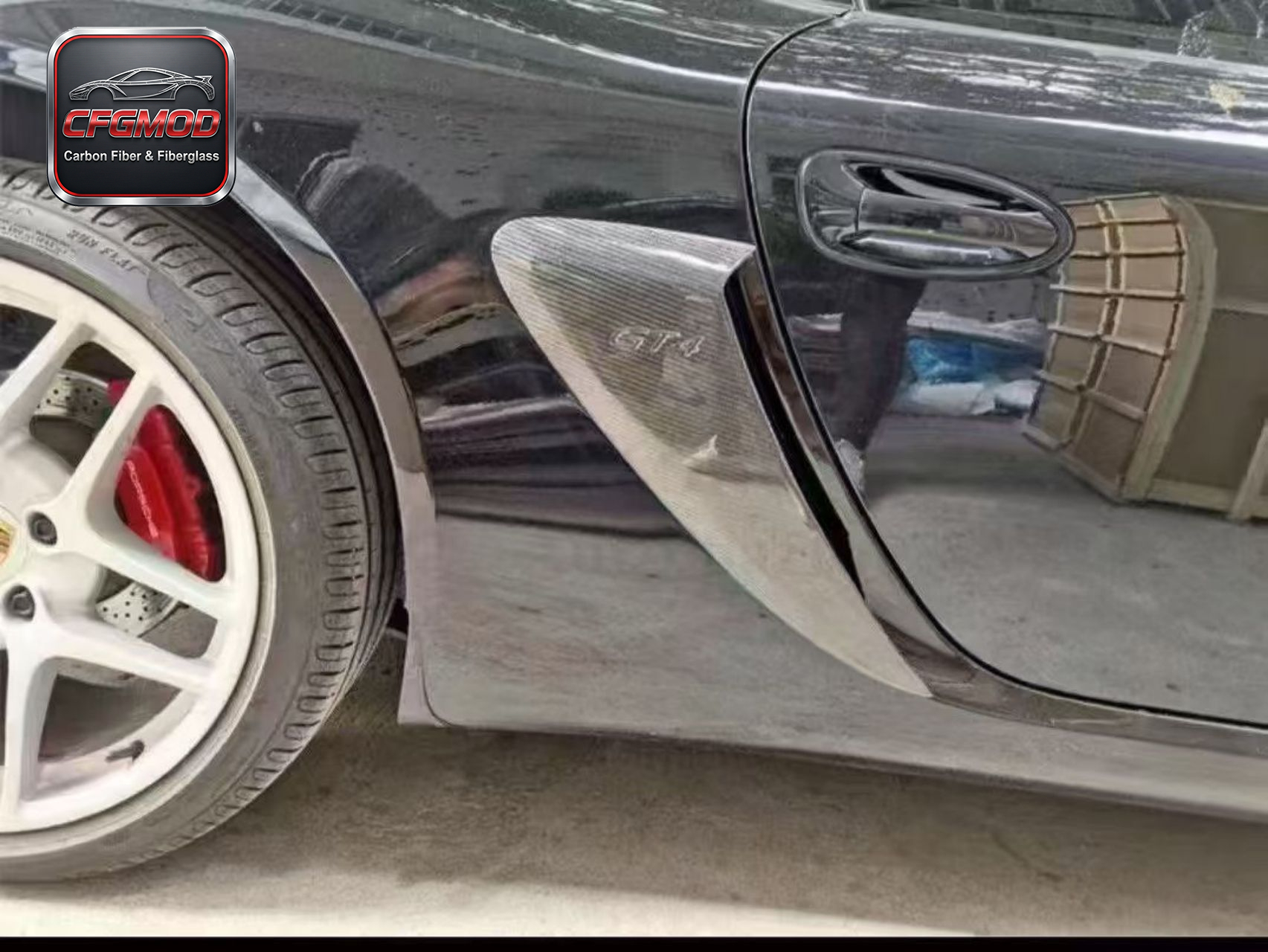 GT4 Style Carbon Fiber Rear Side Vents Air Intakes for Porsche 987 Boxster Cayman Side Quarter Panel Tuning Parts — 3