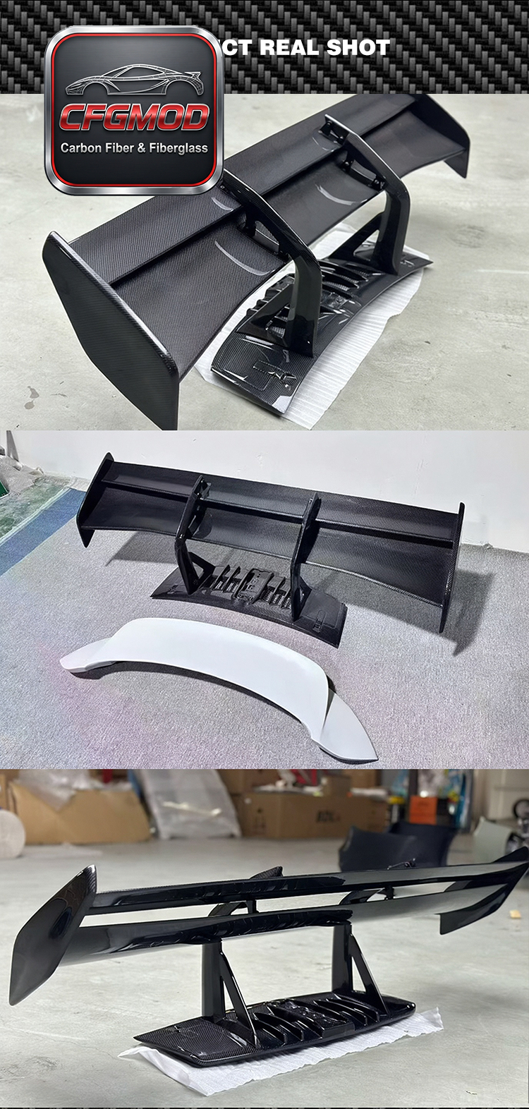 For Porsche 911 992 GT3 RS Carbon Fiber Rear Bumper Aero Wing Spoiler — 2