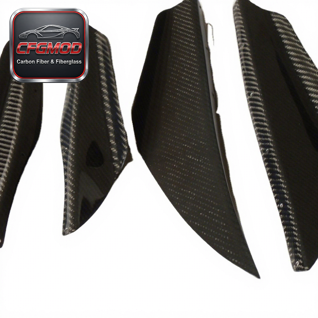 2002-2005 Impreza GDB WRX/STI Carbon Fiber Front Bumper Splitter Canard 4Pcs — 1