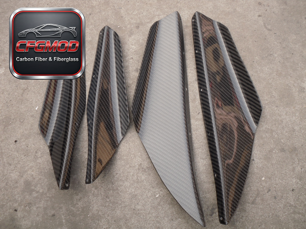 2002-2005 Impreza GDB WRX/STI Carbon Fiber Front Bumper Splitter Canard 4Pcs — 2