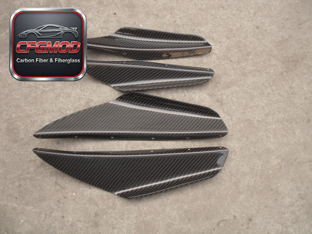 2002-2005 Impreza GDB WRX/STI Carbon Fiber Front Bumper Splitter Canard 4Pcs — 3