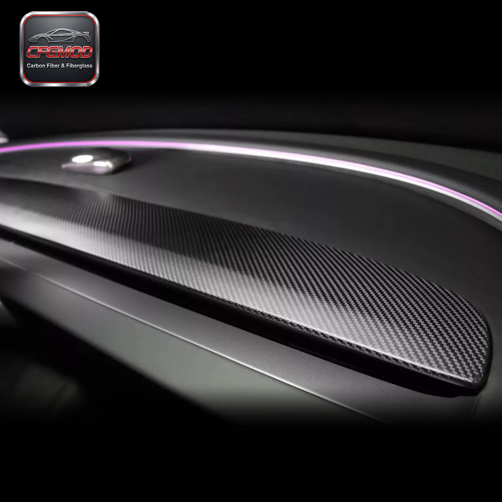 Carbon Fiber Dashboard Panel Trim Overlay for 2023-2025 Tesla Model 3 Highland — 1